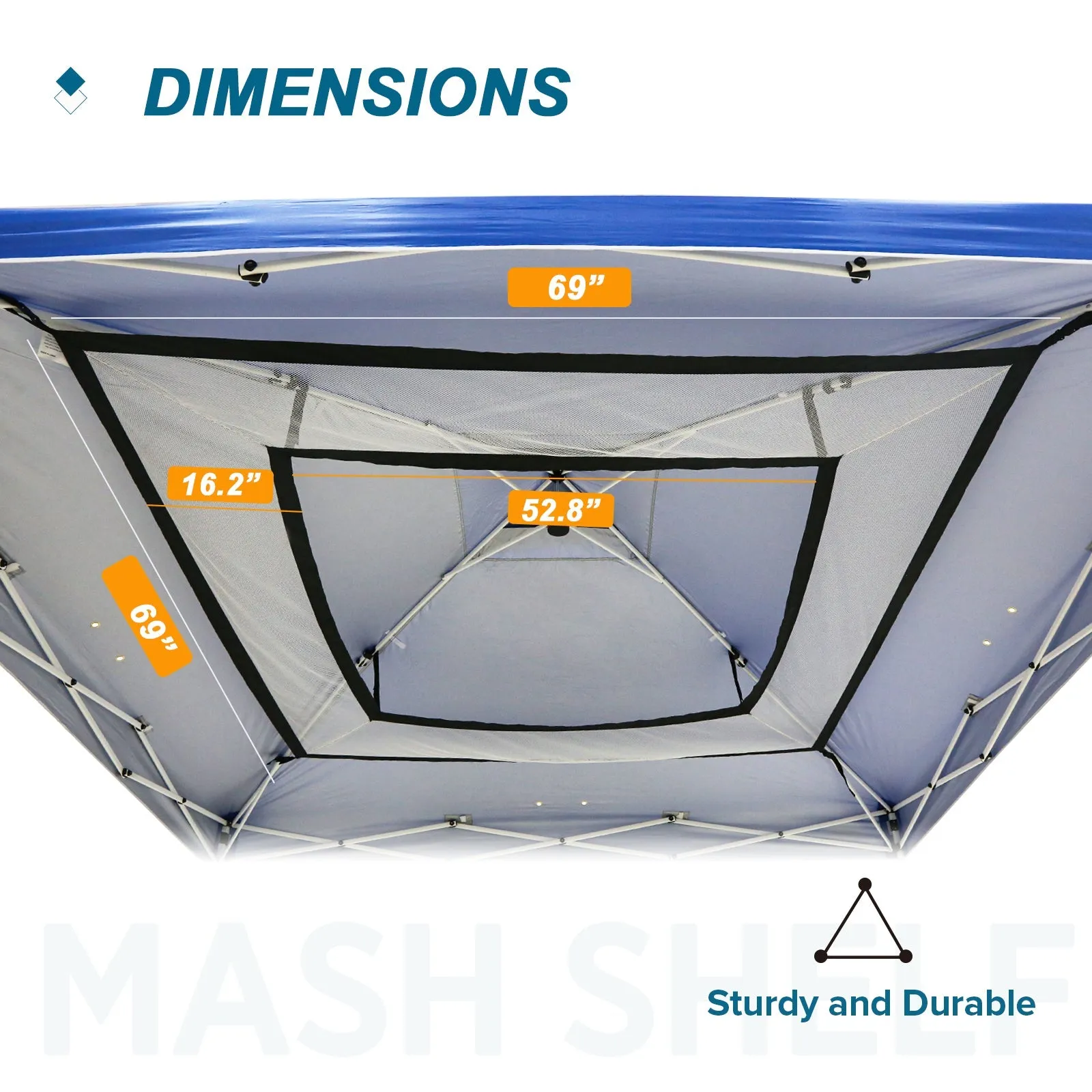 10x10 Pop up Canopy Tent Mesh Shelf, Universal Gear Loft Hanging Shelf
