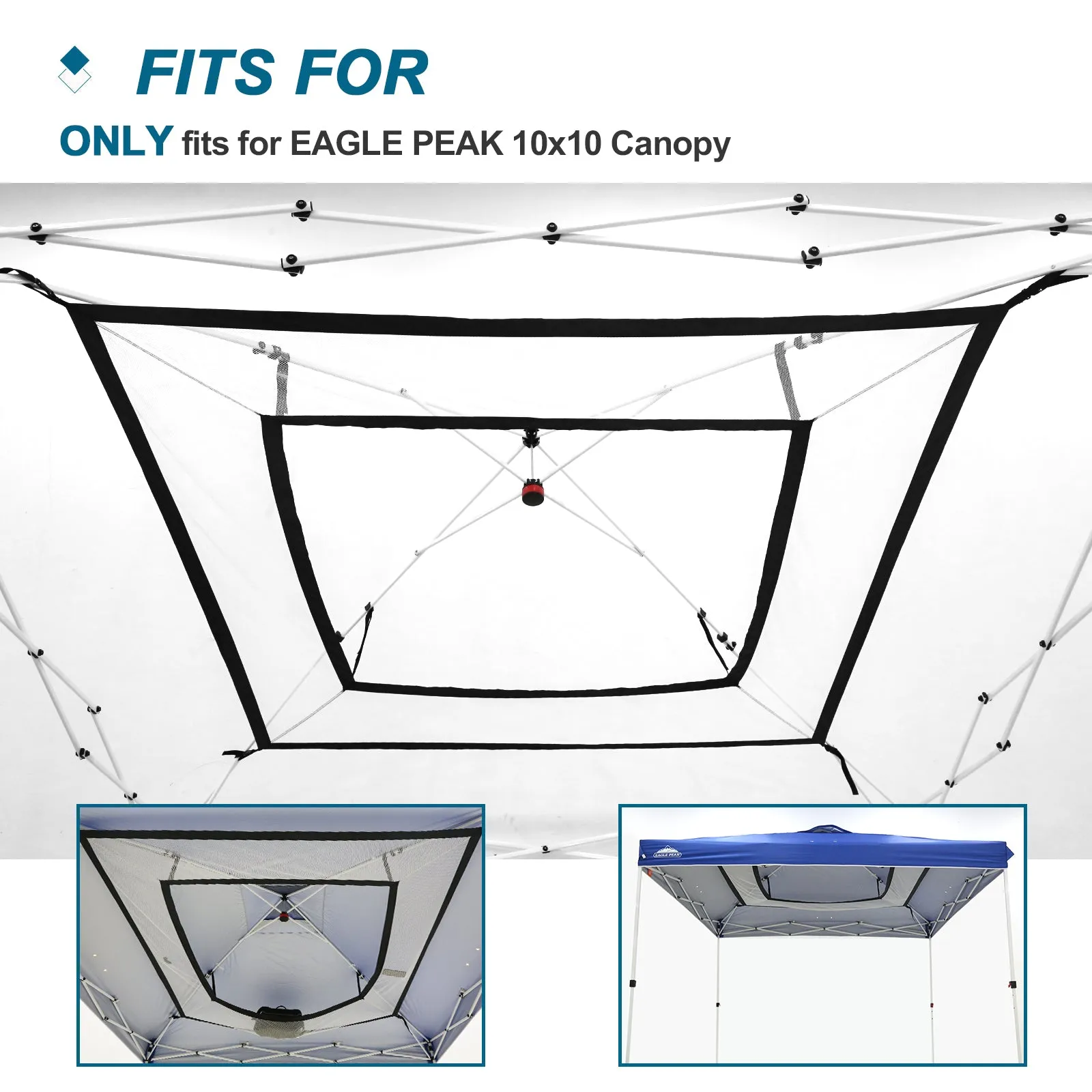 10x10 Pop up Canopy Tent Mesh Shelf, Universal Gear Loft Hanging Shelf