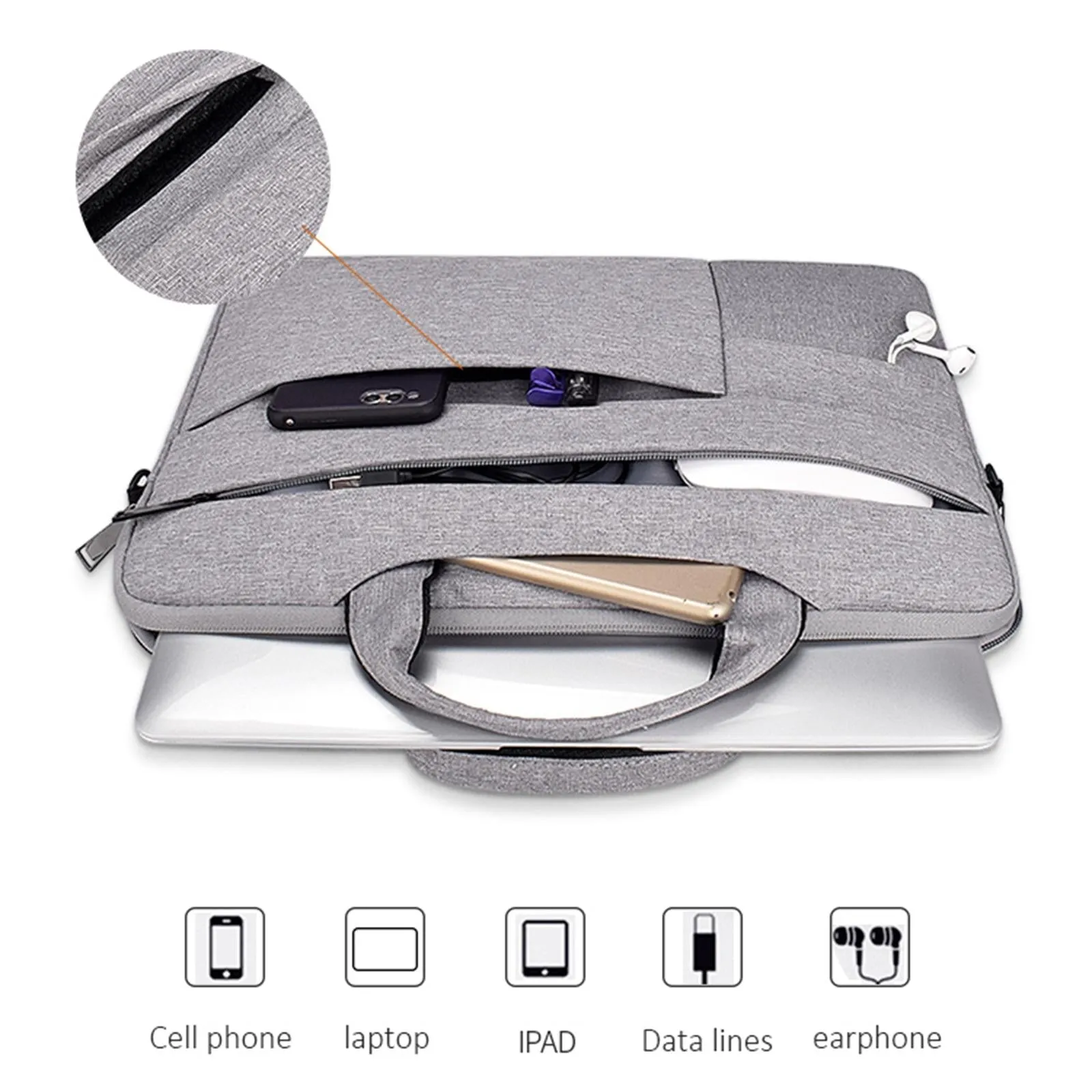 13.3 Inch Portable Laptop Shoulder Bag | Oxford Cloth & Nylon | Navy Blue