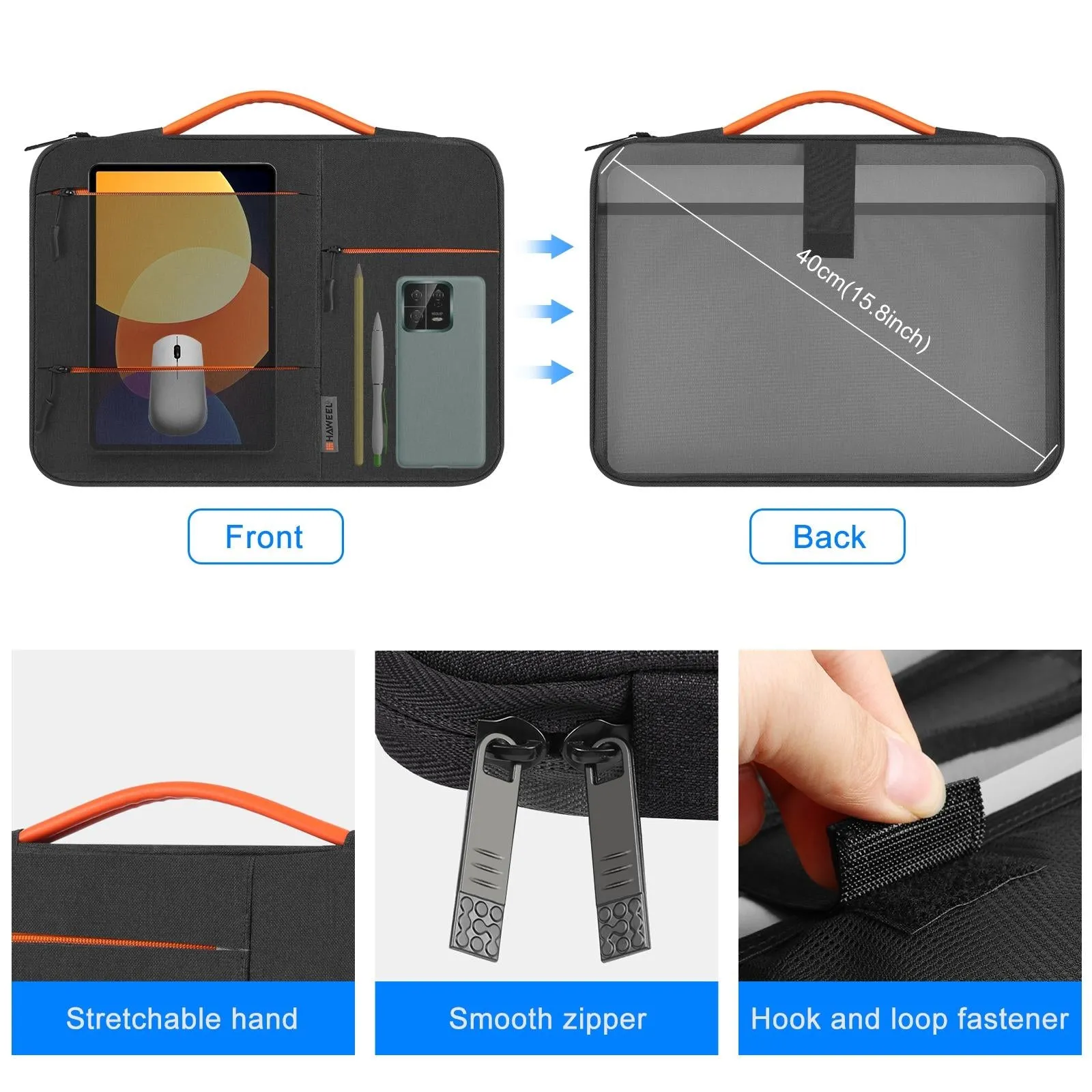 14-15 Inch Laptop Sleeve Briefcase | For MacBook | Samsung | ThinkPad | Sony | Dell | Alienware | Chuwi | Asus | HP | Navy Blue