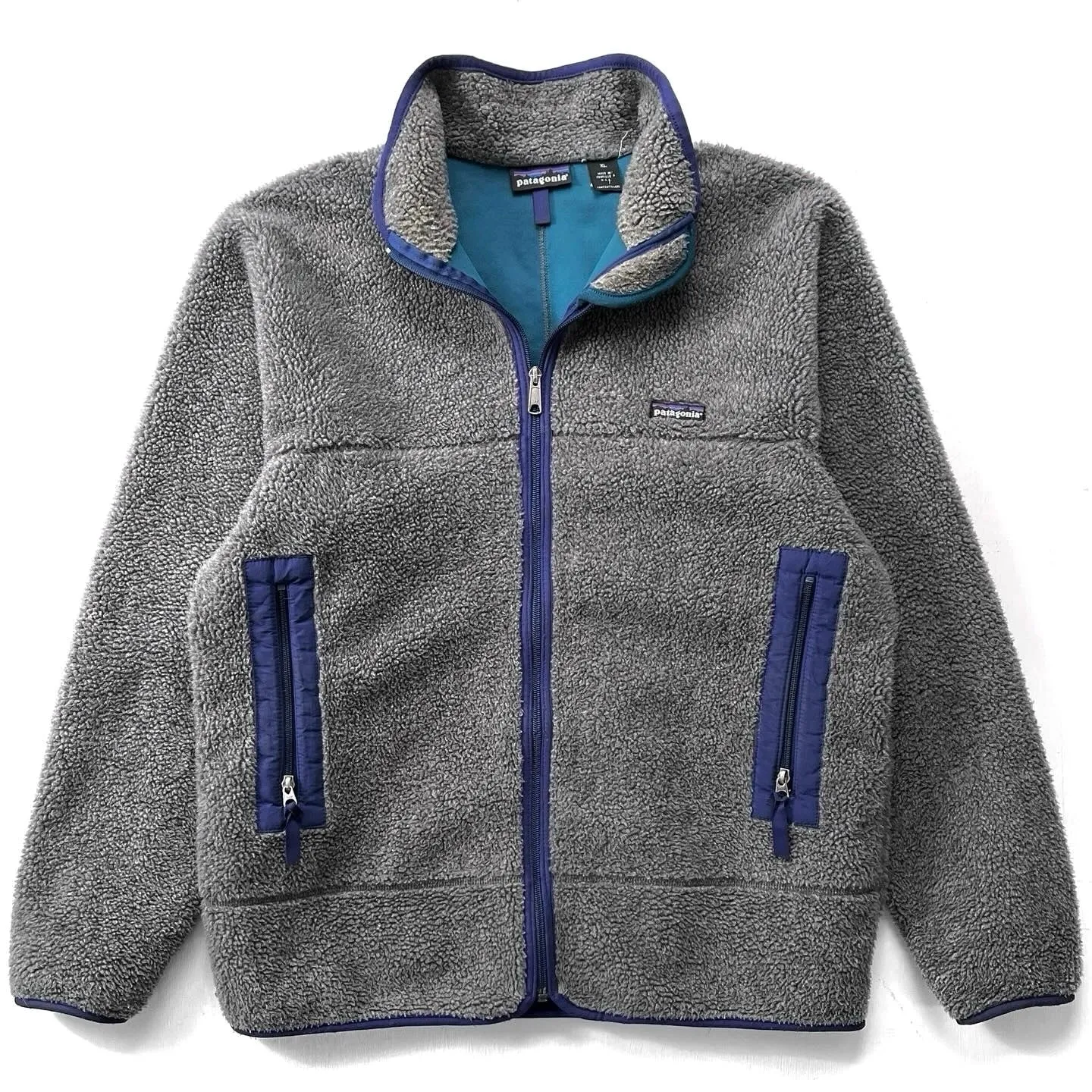 1993 Patagonia Made In The U.S.A. Retro-X Fleece Jacket, Charcoal (L/XL)