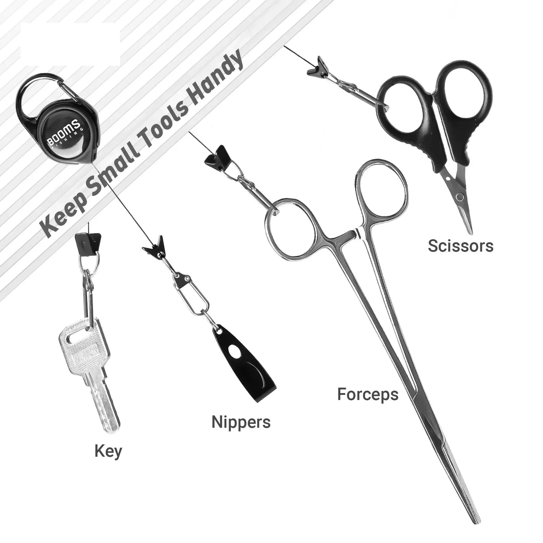 2pcs Easy Release Fishing Retractable Key Chain with Antirust Spring