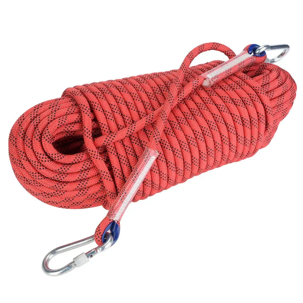 30m Outdoor Rock Climbing Escape Rope 12mm Diameter Safety Survival Cord Climbing Rope Safety Survival Cord Rock Climbing Rope