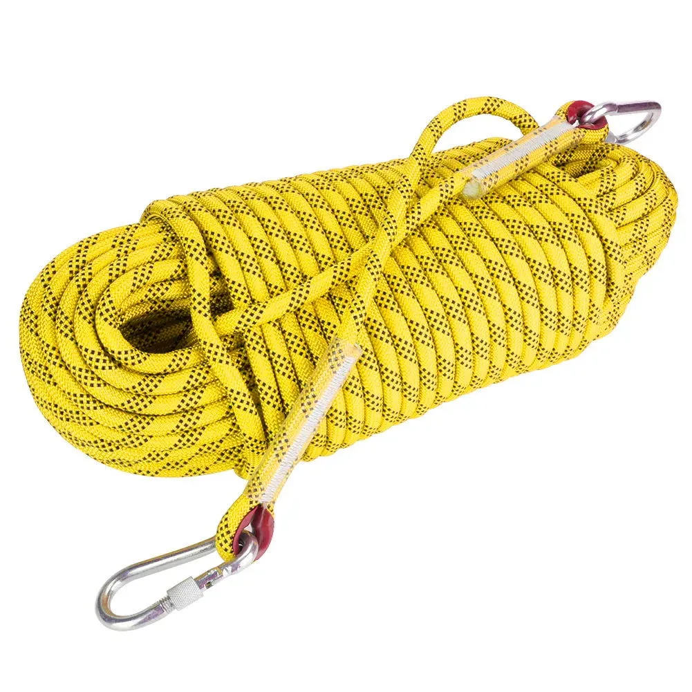 30m Outdoor Rock Climbing Escape Rope 12mm Diameter Safety Survival Cord Climbing Rope Safety Survival Cord Rock Climbing Rope