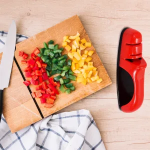 3Stage Knife Sharpening Tool for Kitchen (transparent plastic box)