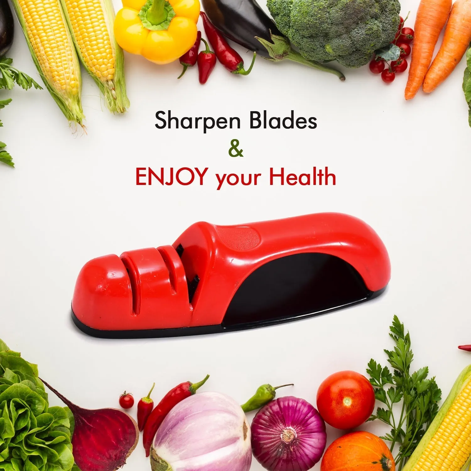 3Stage Knife Sharpening Tool for Kitchen (transparent plastic box)