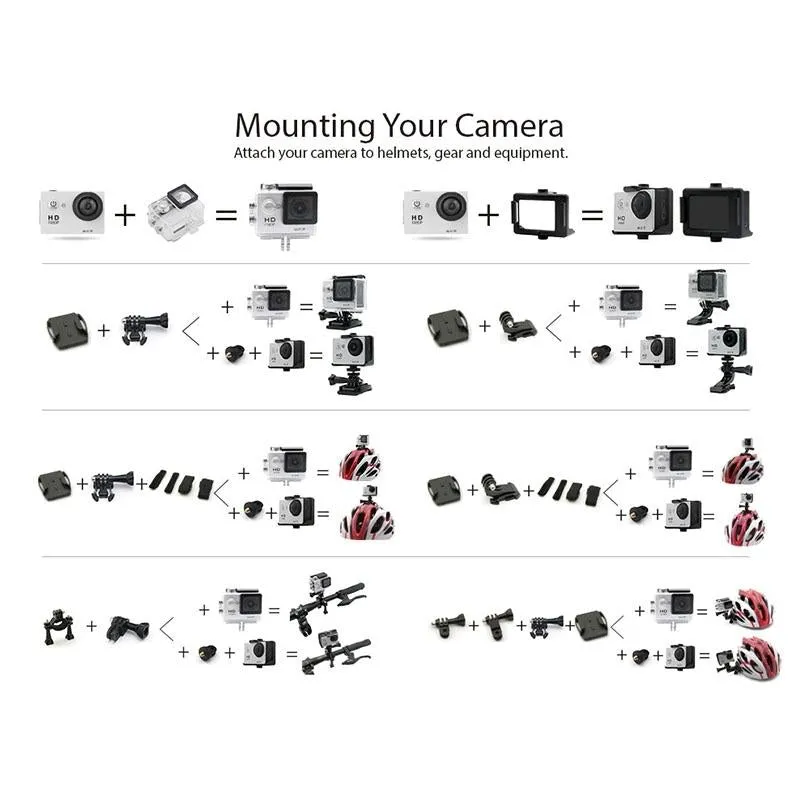 4K Ultra HD WiFi Sports Camera with 170 Degree Wide Angle Lens and Waterproof Capability
