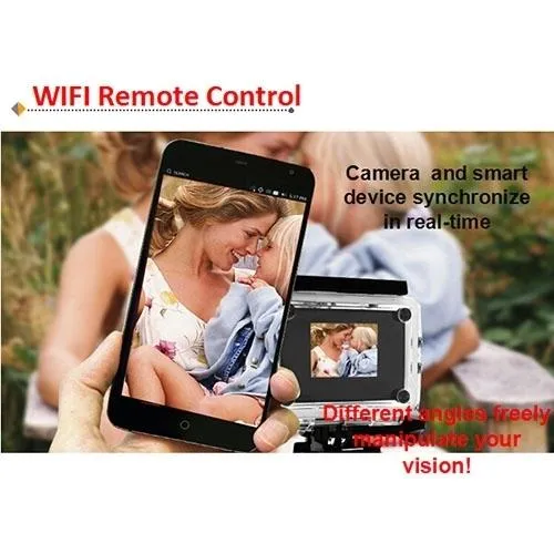 4K Ultra HD WiFi Sports Camera with 170 Degree Wide Angle Lens and Waterproof Capability