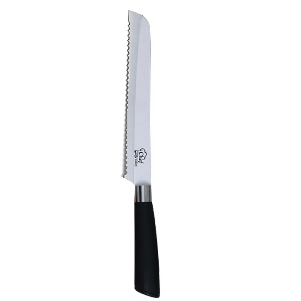 8 Inch Bread Knife Serrated Slicing Stainless Steel Carving Blade Sharp Kitchen