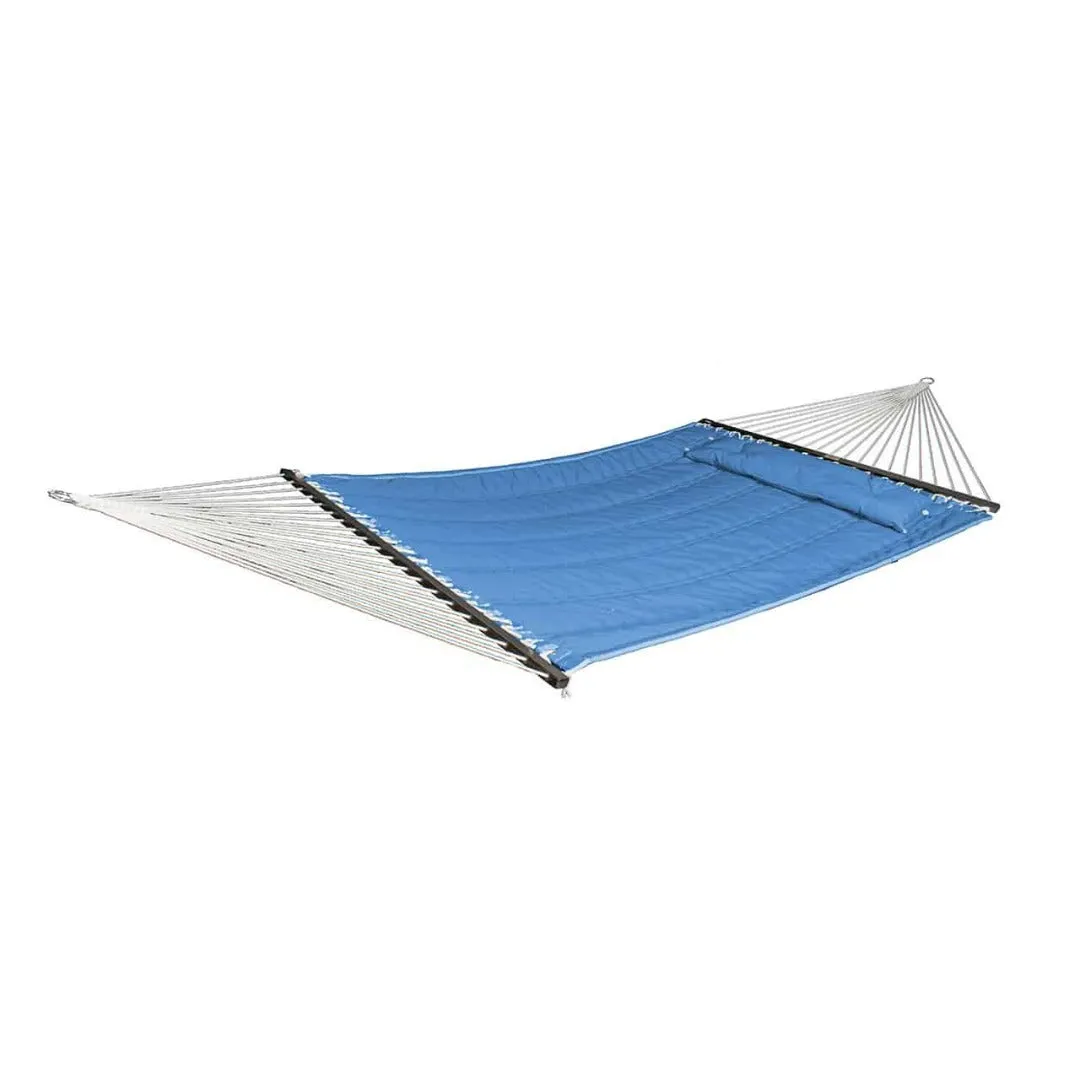 Bliss Hammocks 2-Person Quilted Reversible Olefin Hammock w/ Pillow