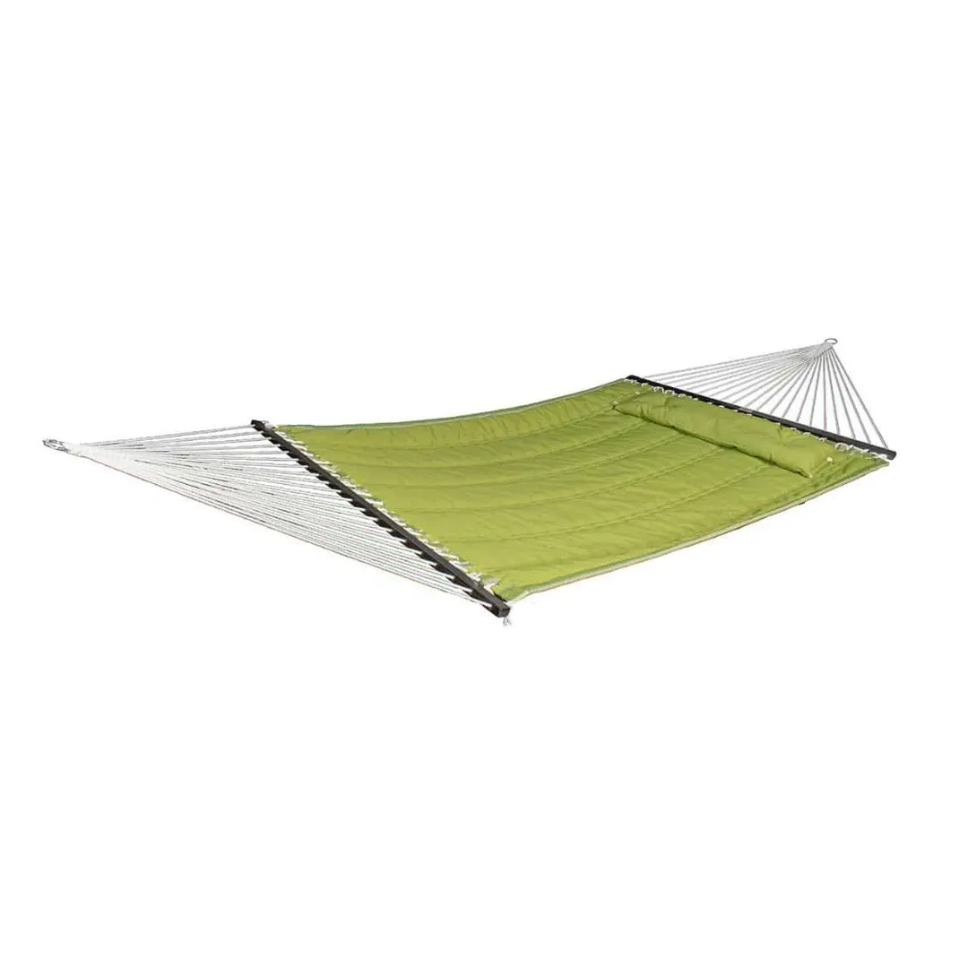 Bliss Hammocks 2-Person Quilted Reversible Olefin Hammock w/ Pillow