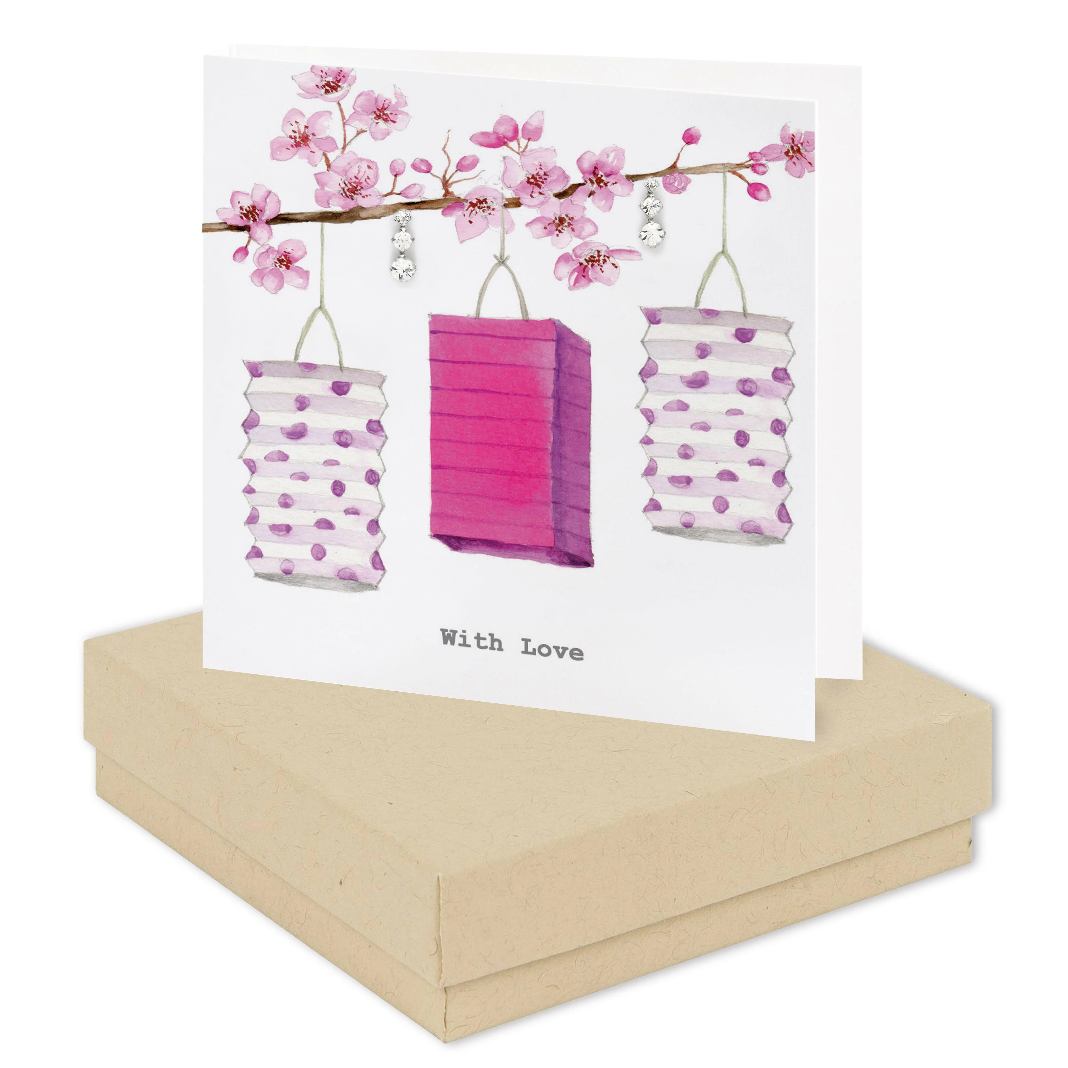 Boxed Earring Card Lanterns With Love