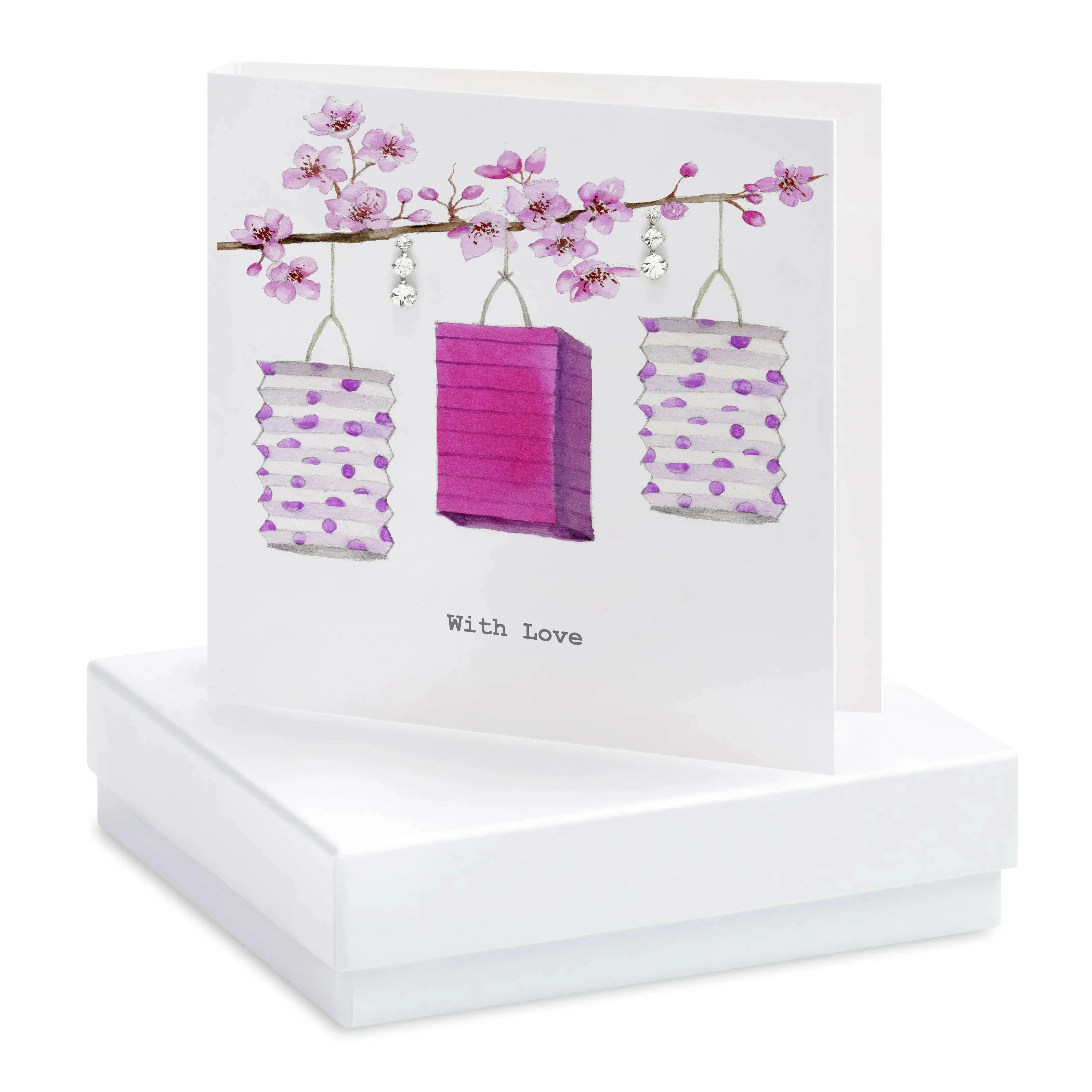 Boxed Earring Card Lanterns With Love