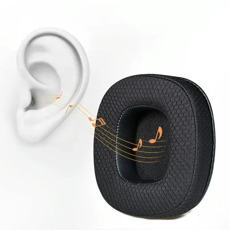 Breathable Sponge Headphone Covers - 1 Pair - Net Black