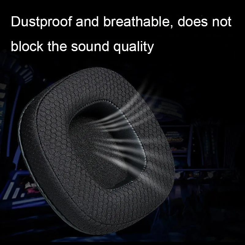 Breathable Sponge Headphone Covers - 1 Pair - Net Black