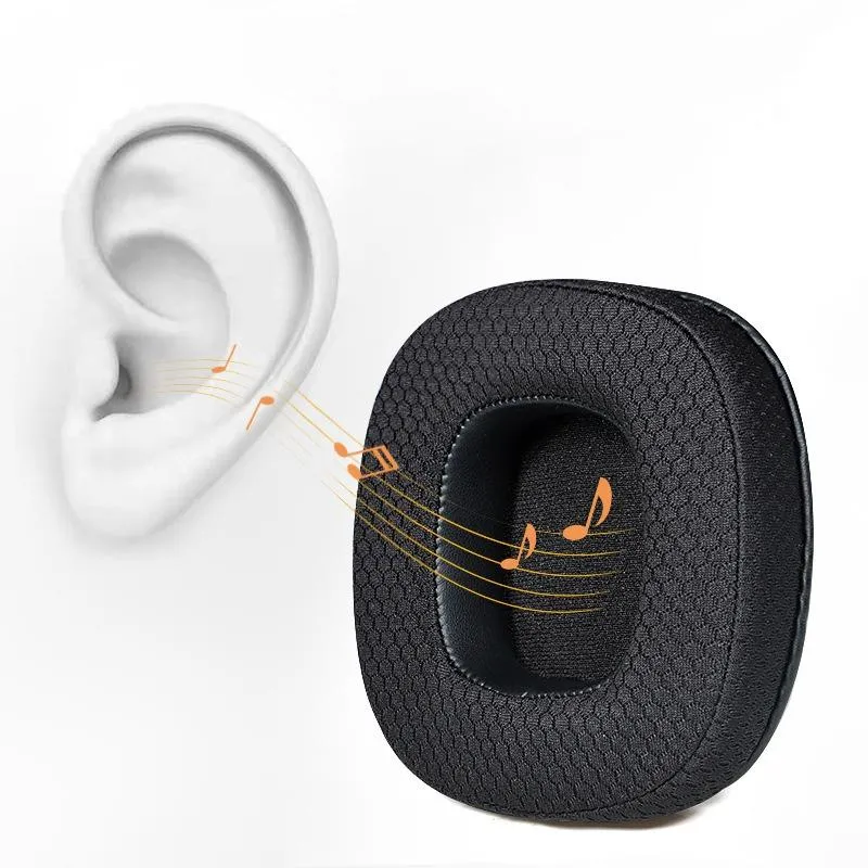 Breathable Sponge Headphone Covers - 1 Pair - Net Gray