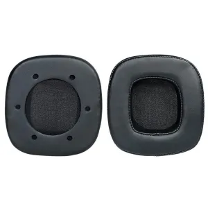 Breathable Sponge Headphone Covers - Black Leather 1 Pair