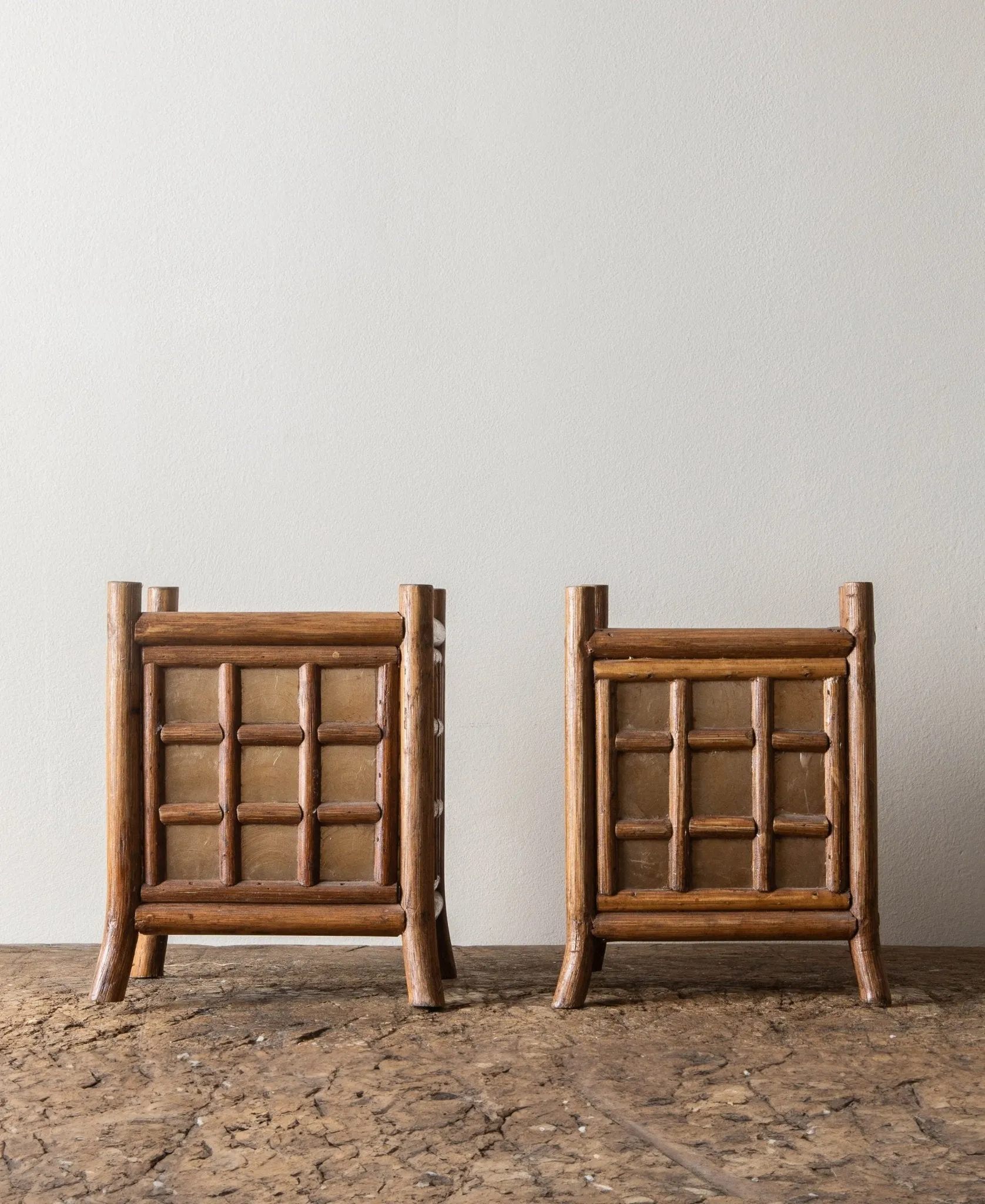 Capiz and Bamboo Candle Lanterns (Pair)