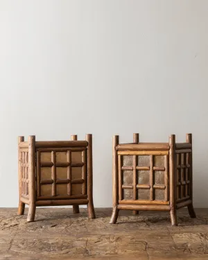 Capiz and Bamboo Candle Lanterns (Pair)