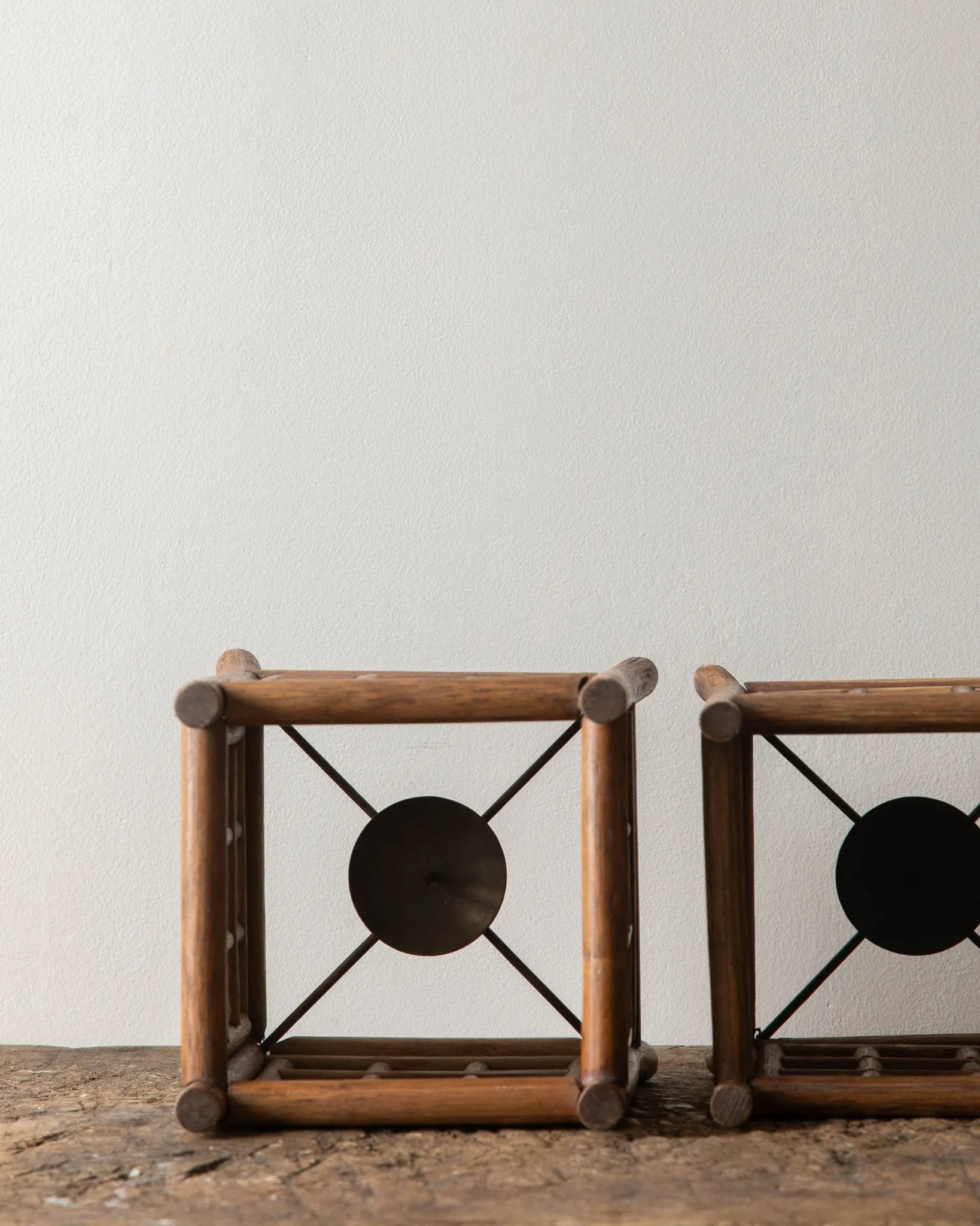 Capiz and Bamboo Candle Lanterns (Pair)
