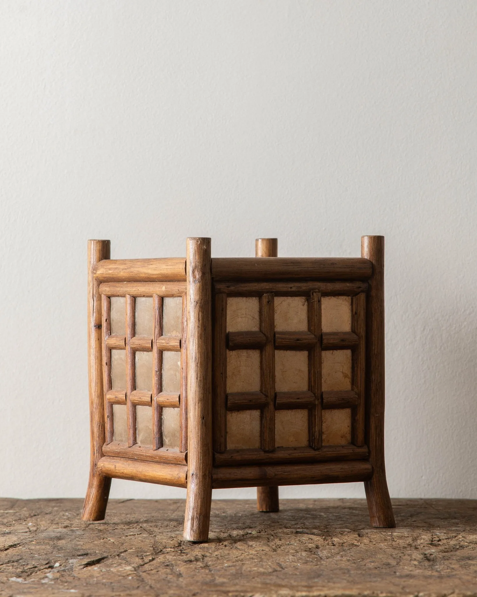Capiz and Bamboo Candle Lanterns (Pair)