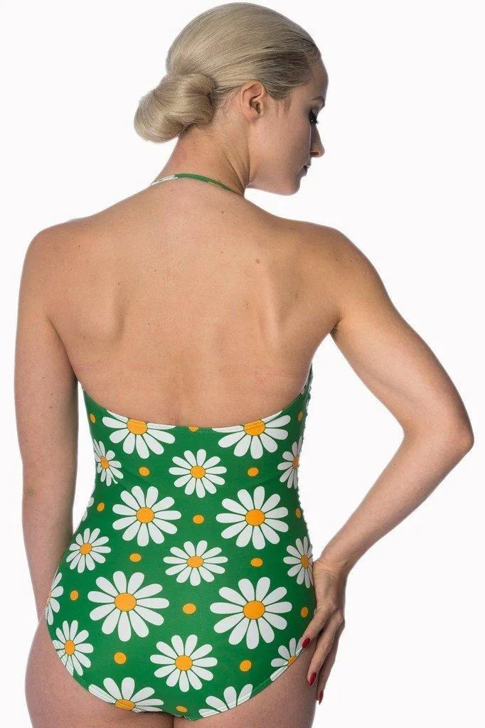 Crazy Daisy Halter Swimsuit