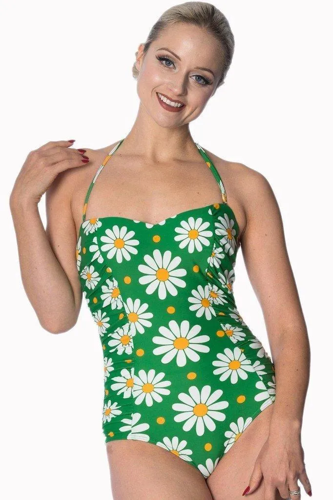 Crazy Daisy Halter Swimsuit