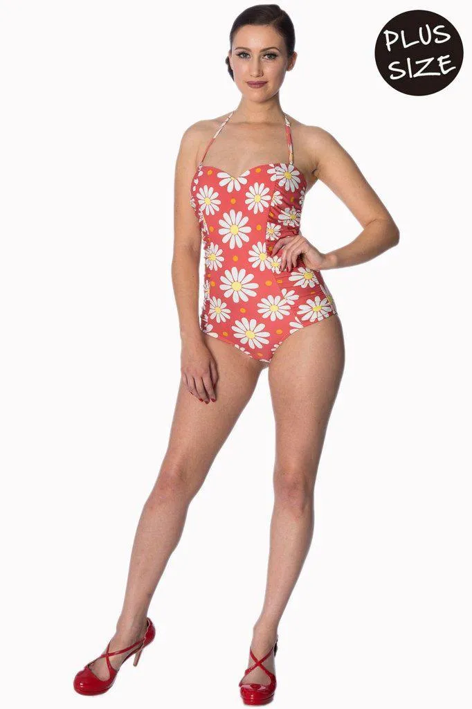 Crazy Daisy Halter Swimsuit