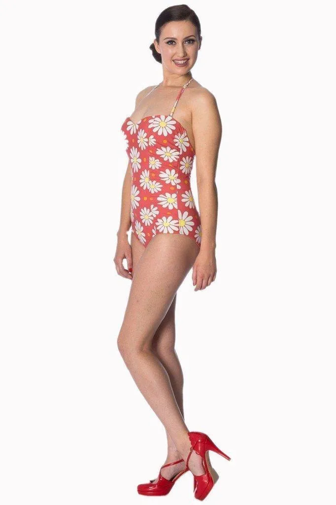 Crazy Daisy Halter Swimsuit