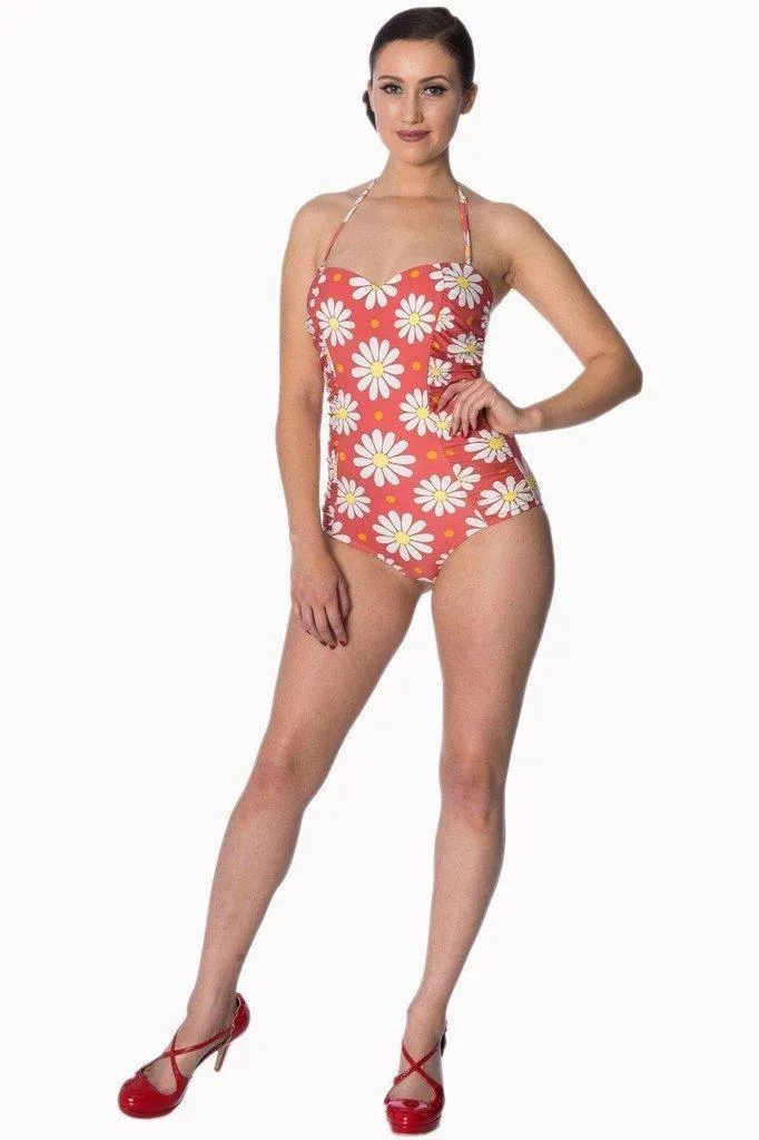 Crazy Daisy Halter Swimsuit