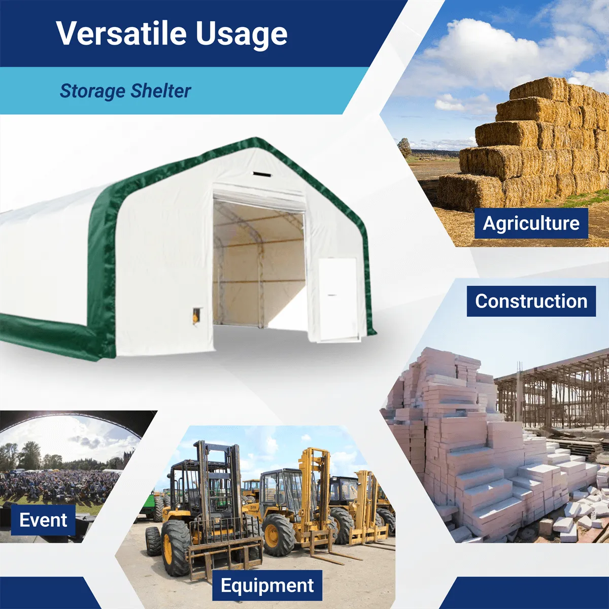 Double Truss Storage Shelter W30'xL80'xH20'