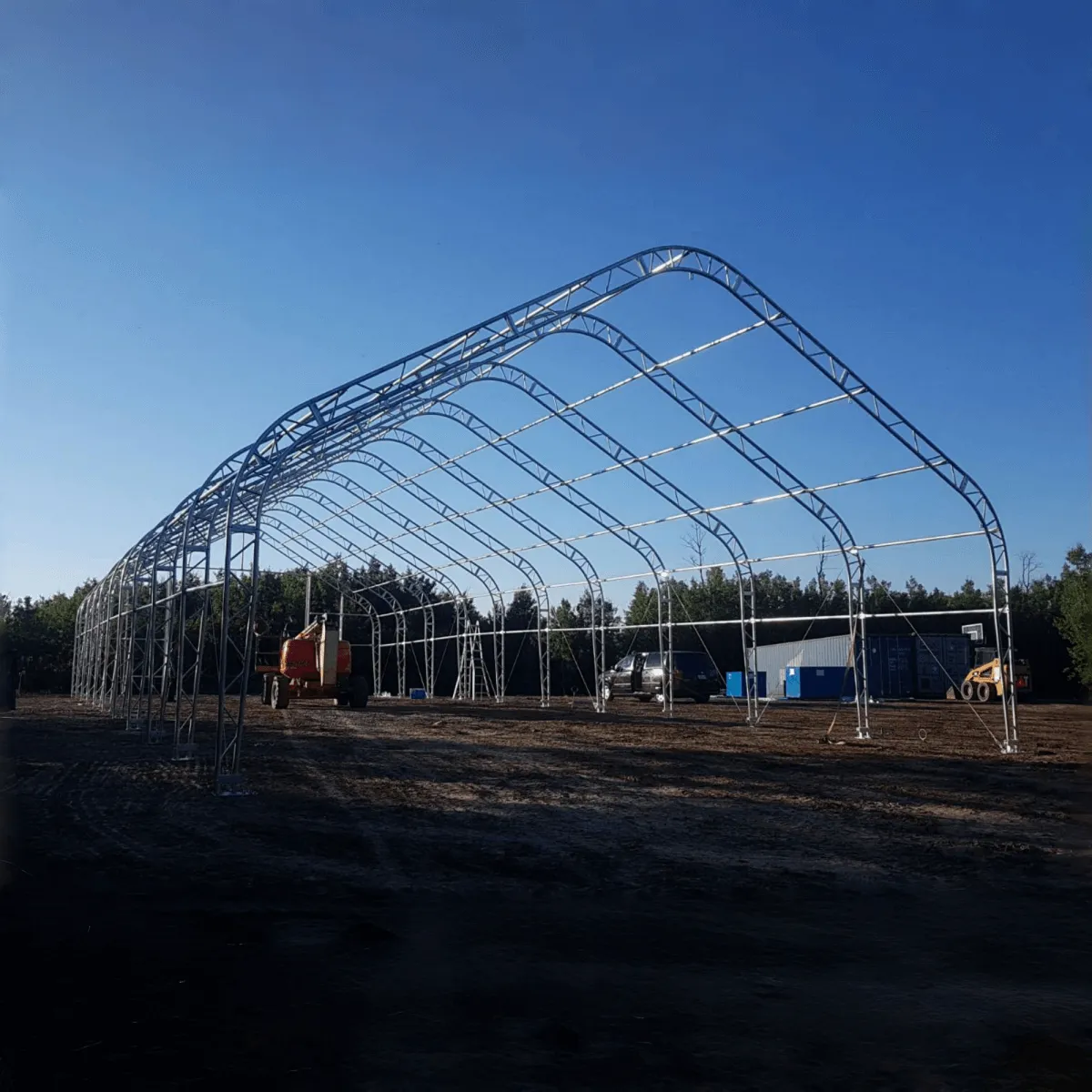 Double Truss Storage Shelter W30'xL80'xH20'