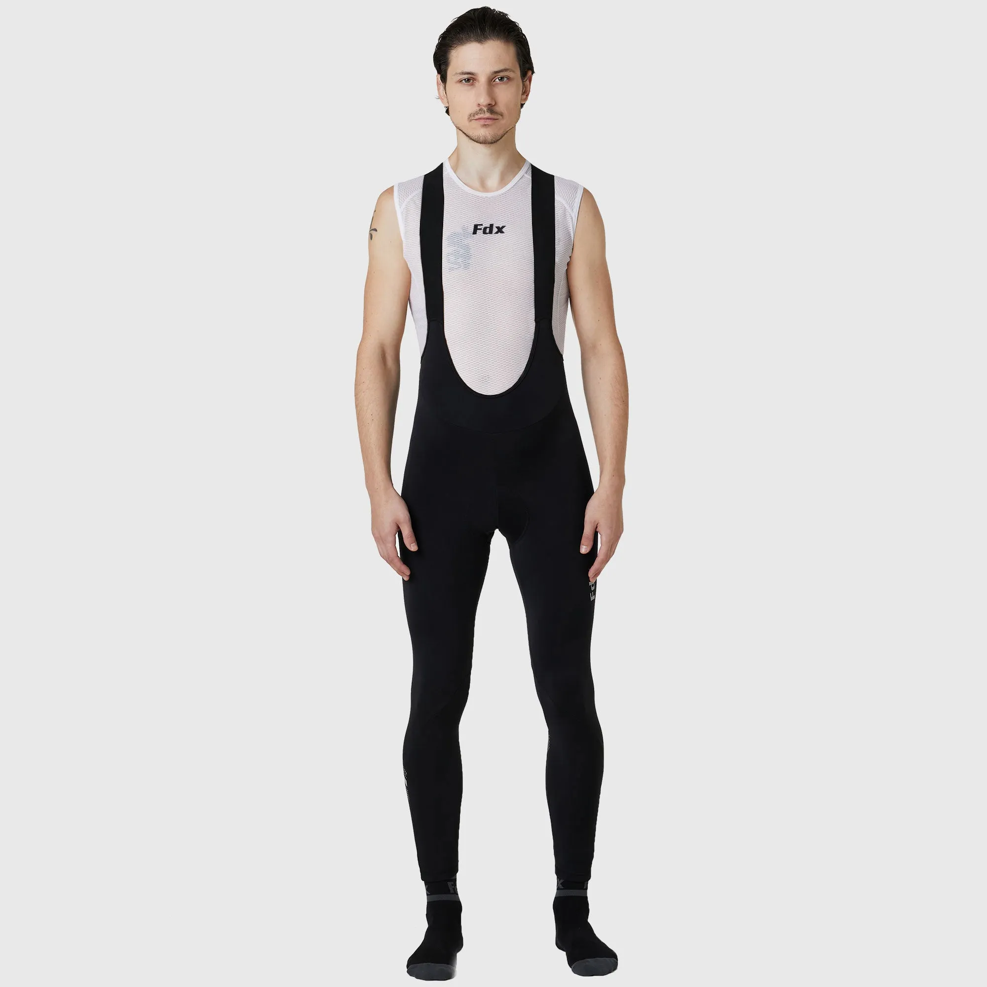Fdx Men's & Boy's Set Limited Edition Thermal Roubaix Long Sleeve Cycling Jersey & Bib Tights - Purple