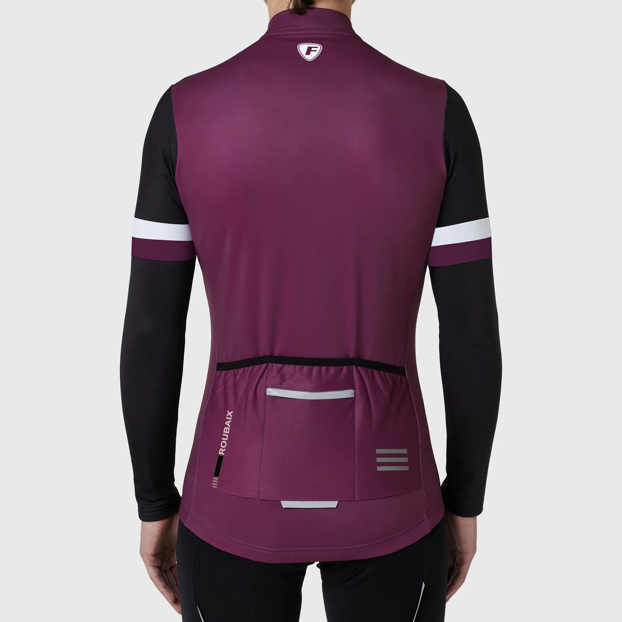 Fdx Men's & Boy's Set Limited Edition Thermal Roubaix Long Sleeve Cycling Jersey & Bib Tights - Purple