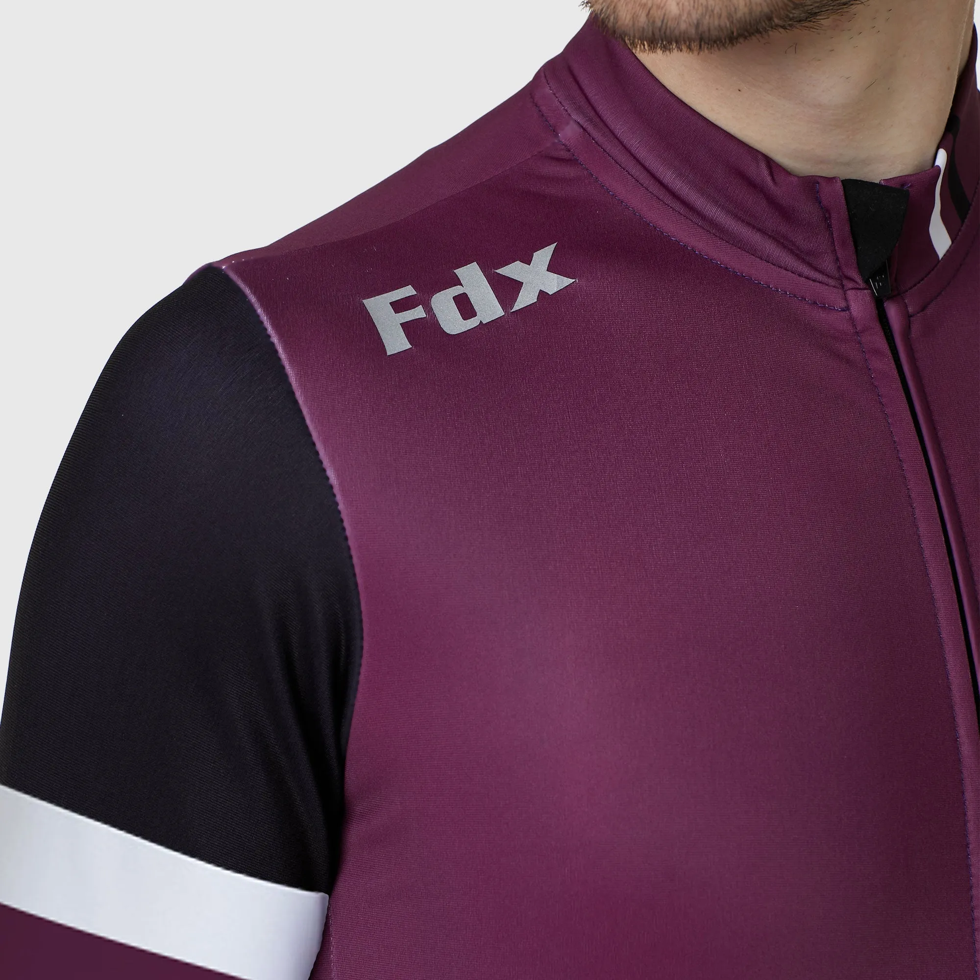 Fdx Men's & Boy's Set Limited Edition Thermal Roubaix Long Sleeve Cycling Jersey & Bib Tights - Purple