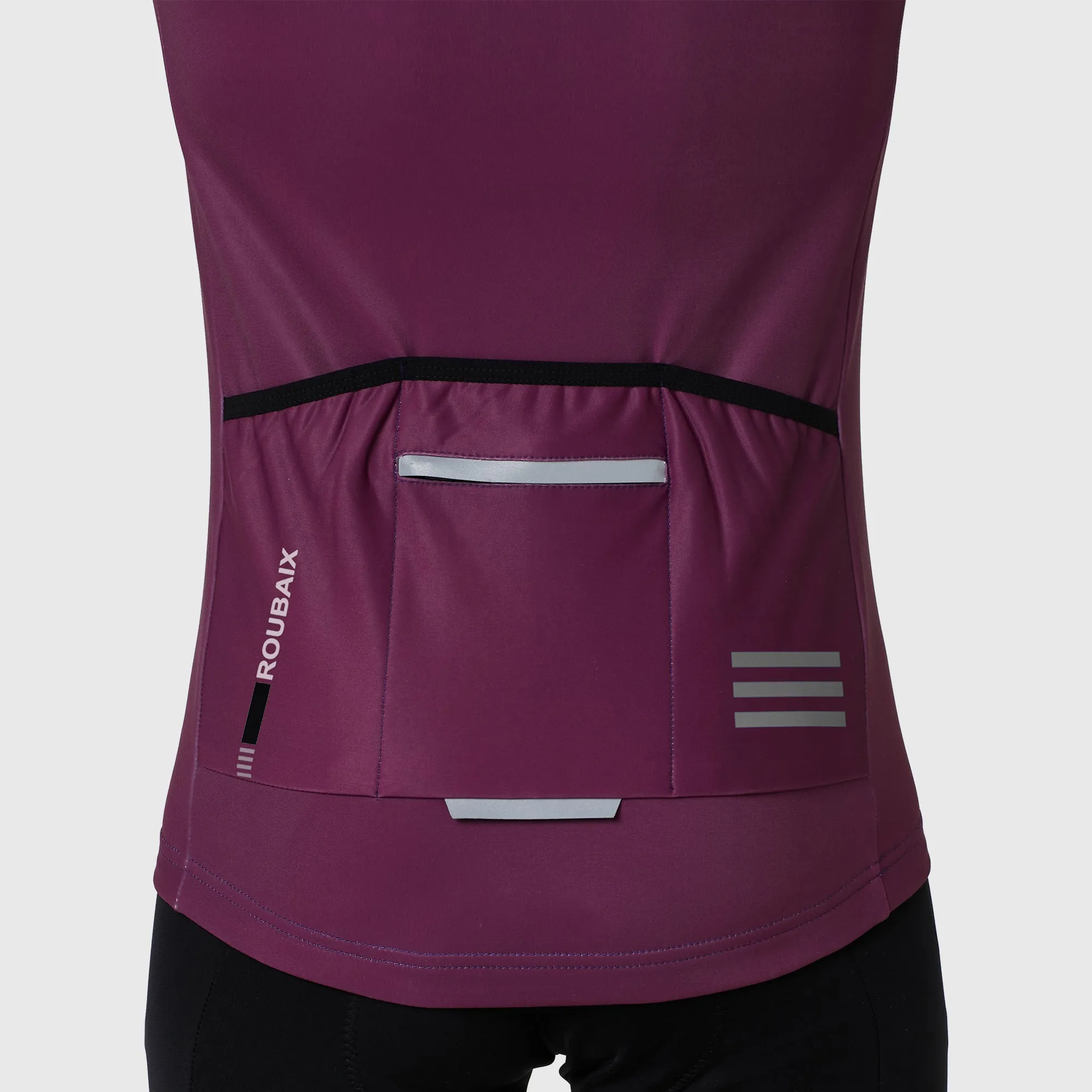 Fdx Men's & Boy's Set Limited Edition Thermal Roubaix Long Sleeve Cycling Jersey & Bib Tights - Purple