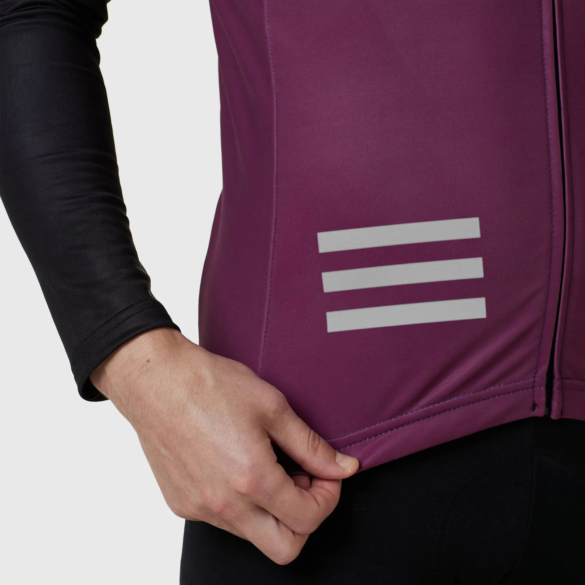 Fdx Men's & Boy's Set Limited Edition Thermal Roubaix Long Sleeve Cycling Jersey & Bib Tights - Purple