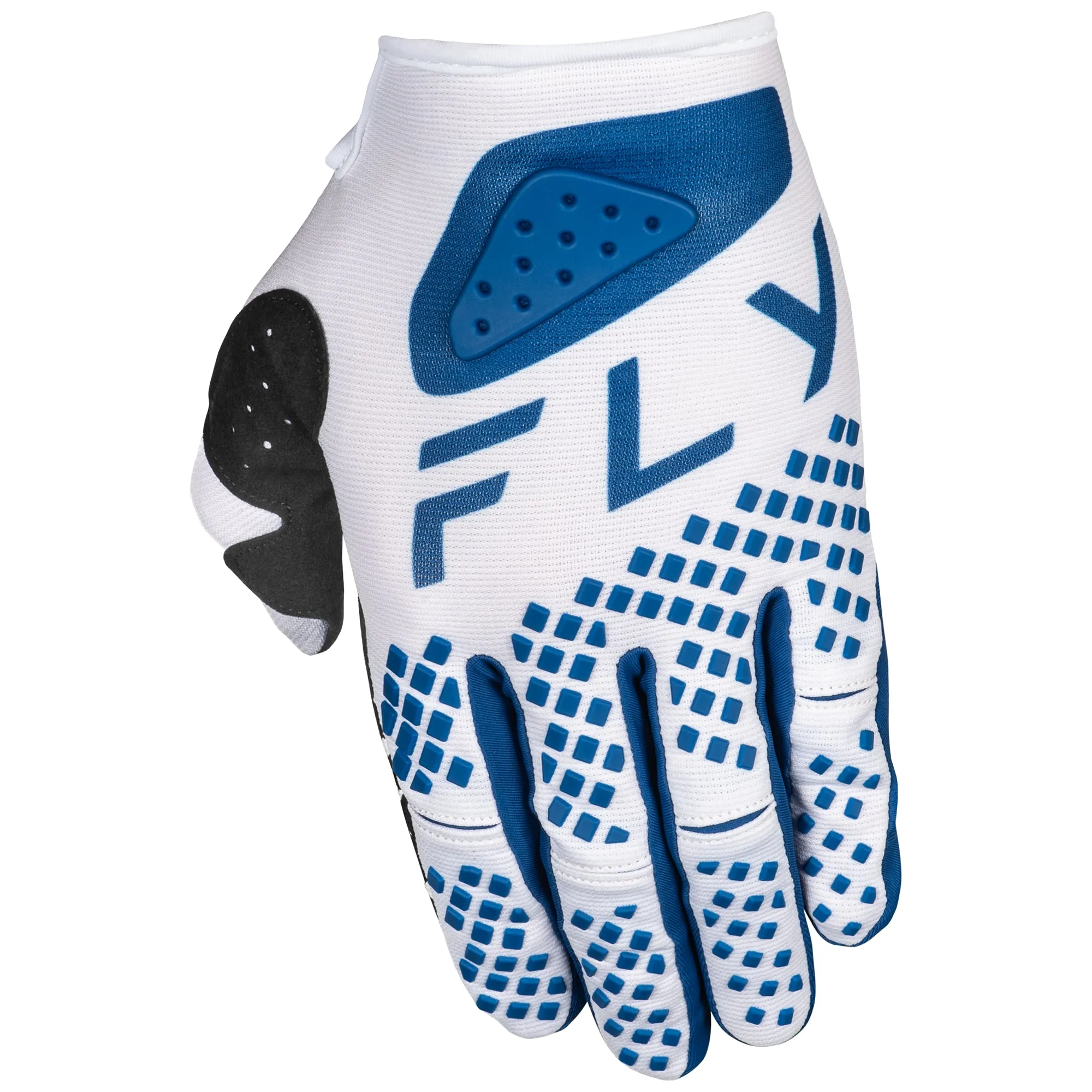Fly Racing 2025 Youth Kinetic Center Gloves White Navy