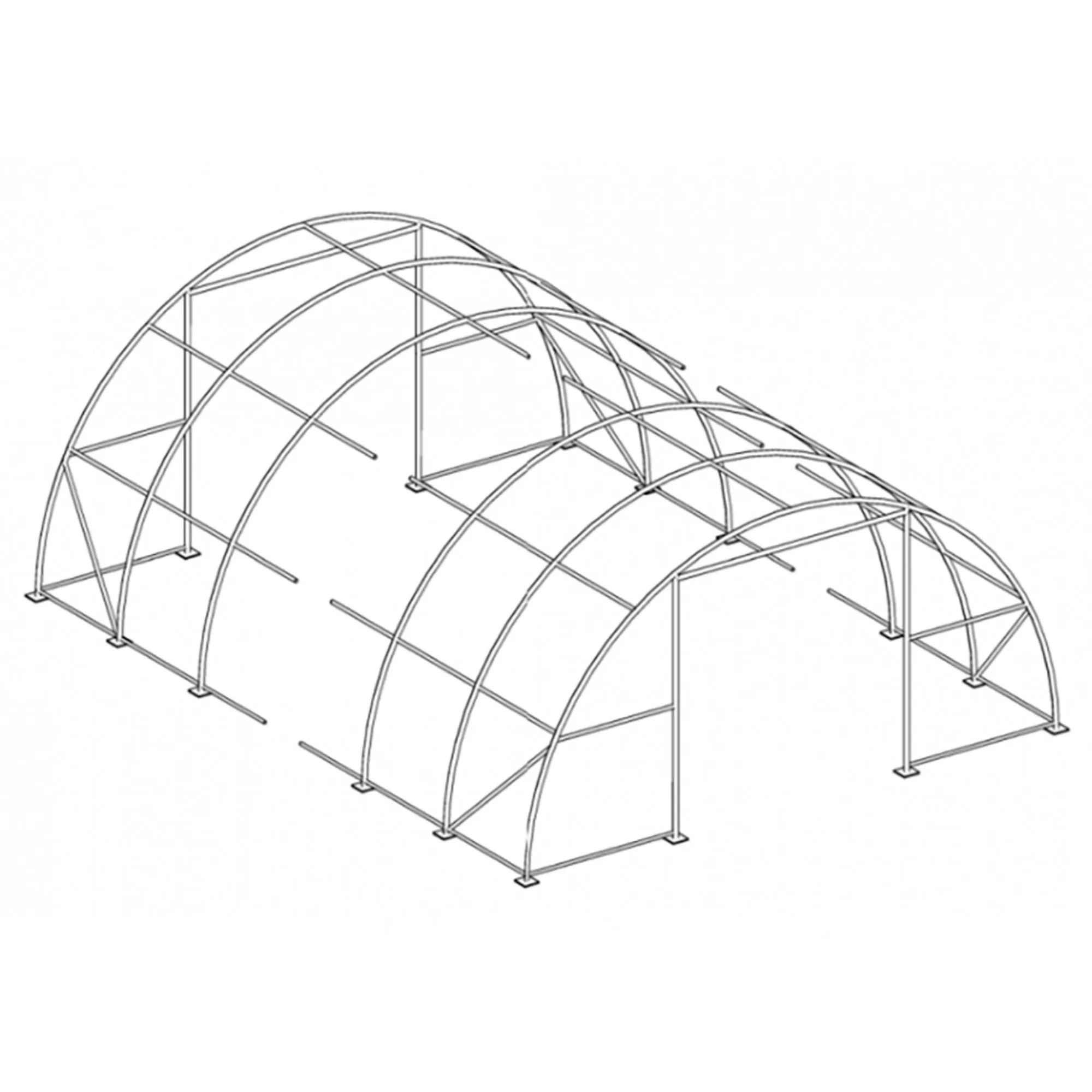Gold Mountain Single Truss Arch Storage Shelter W30'xL65'xH15' SS000154
