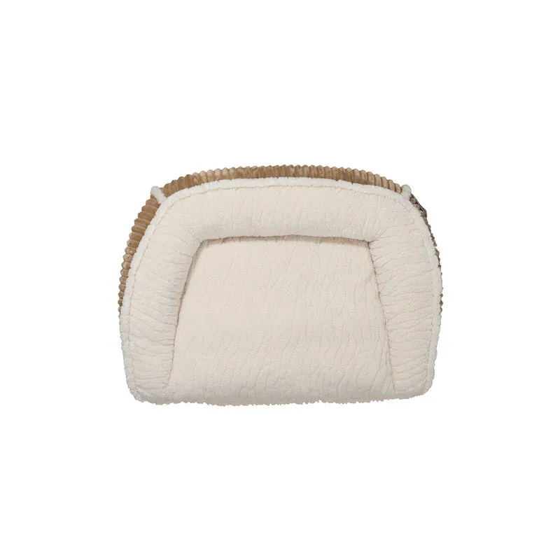 HuggleHounds Scout Perfect Bolster Dog Bed, Khaki
