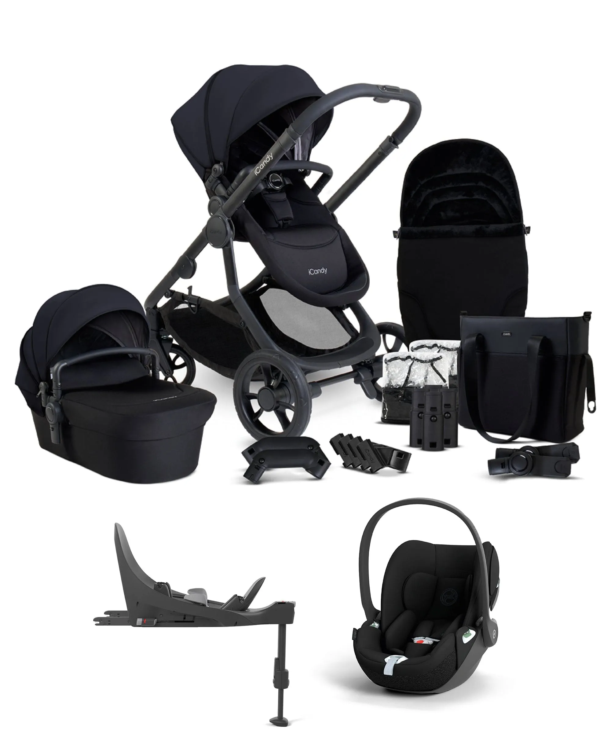 iCandy Orange4 Pushchair Bundle with Cloud T Car Seat & Base - Black