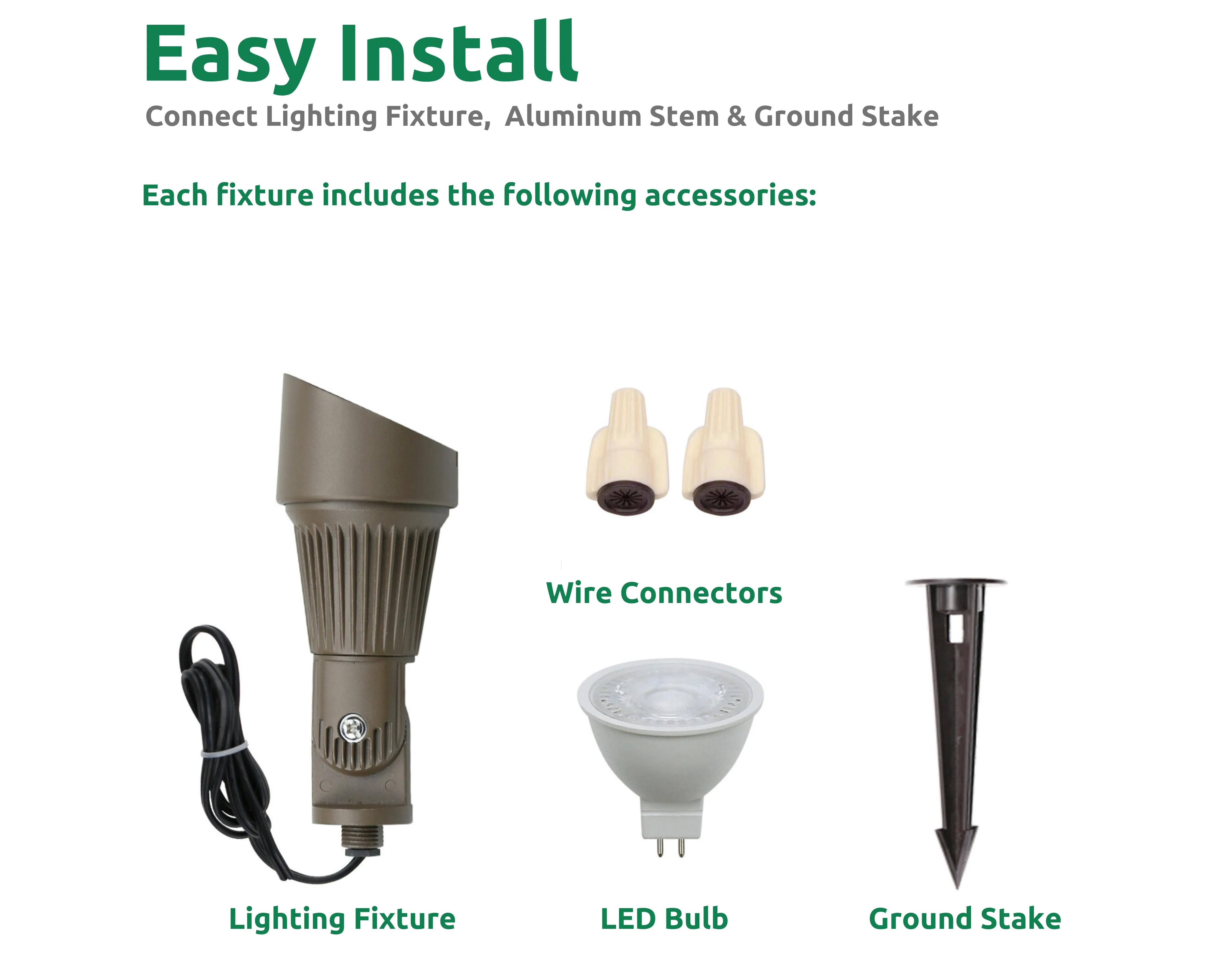 Lumina Lighting® 4W Low Voltage LED Spotlight | 12V Replaceable LED Bulb Included (Bronze, 2-Pack)