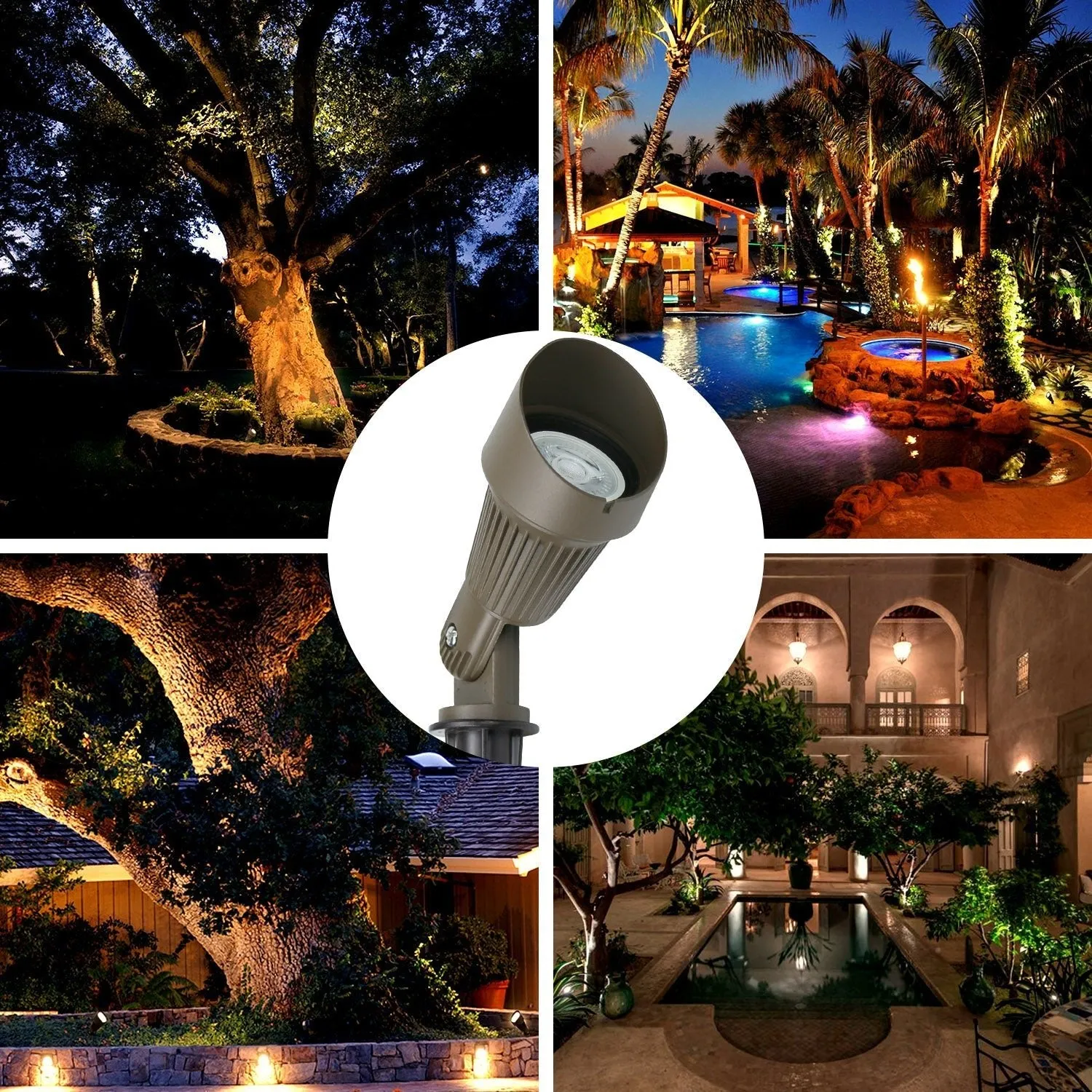 Lumina Lighting® 4W Low Voltage LED Spotlight | 12V Replaceable LED Bulb Included (Bronze, 2-Pack)