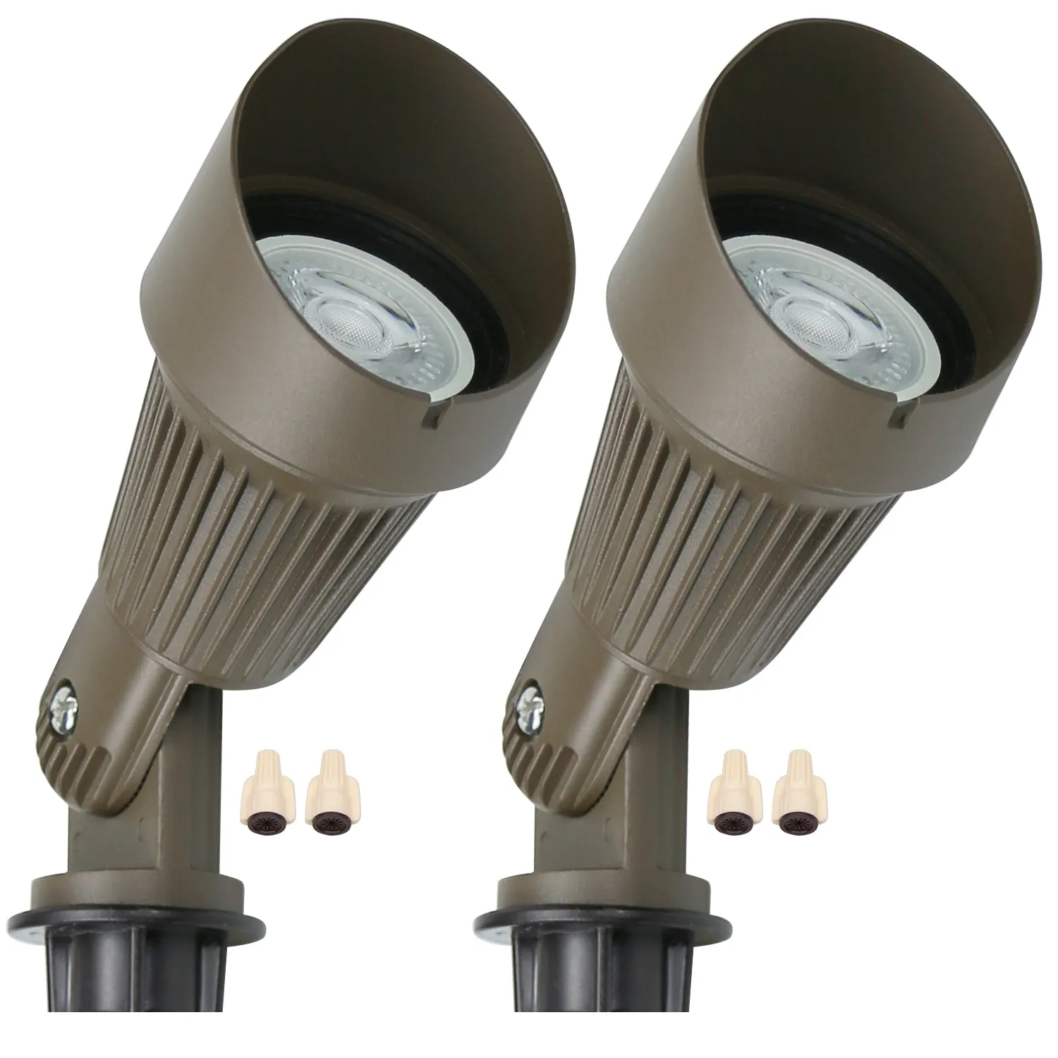 Lumina Lighting® 4W Low Voltage LED Spotlight | 12V Replaceable LED Bulb Included (Bronze, 2-Pack)