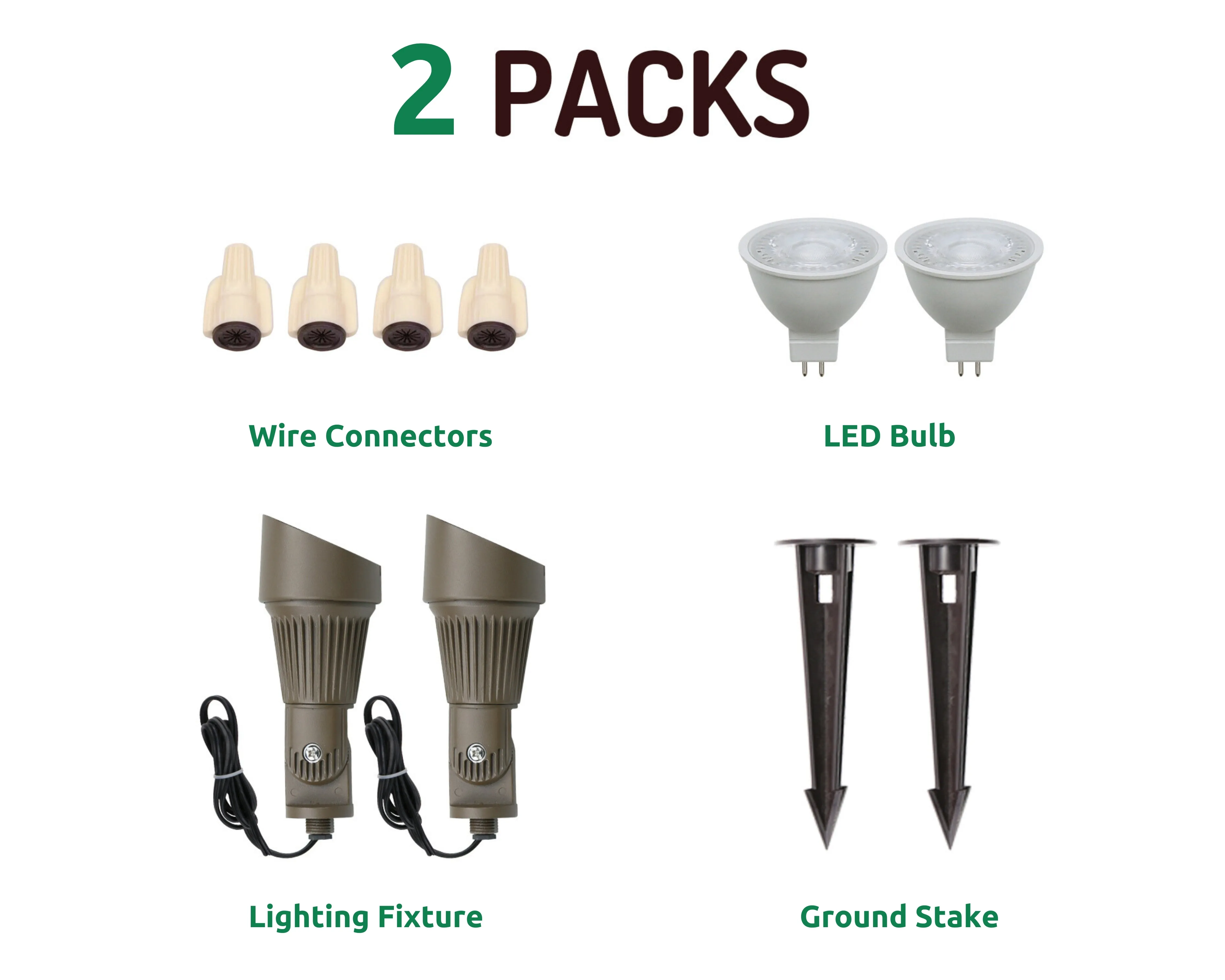 Lumina Lighting® 4W Low Voltage LED Spotlight | 12V Replaceable LED Bulb Included (Bronze, 2-Pack)