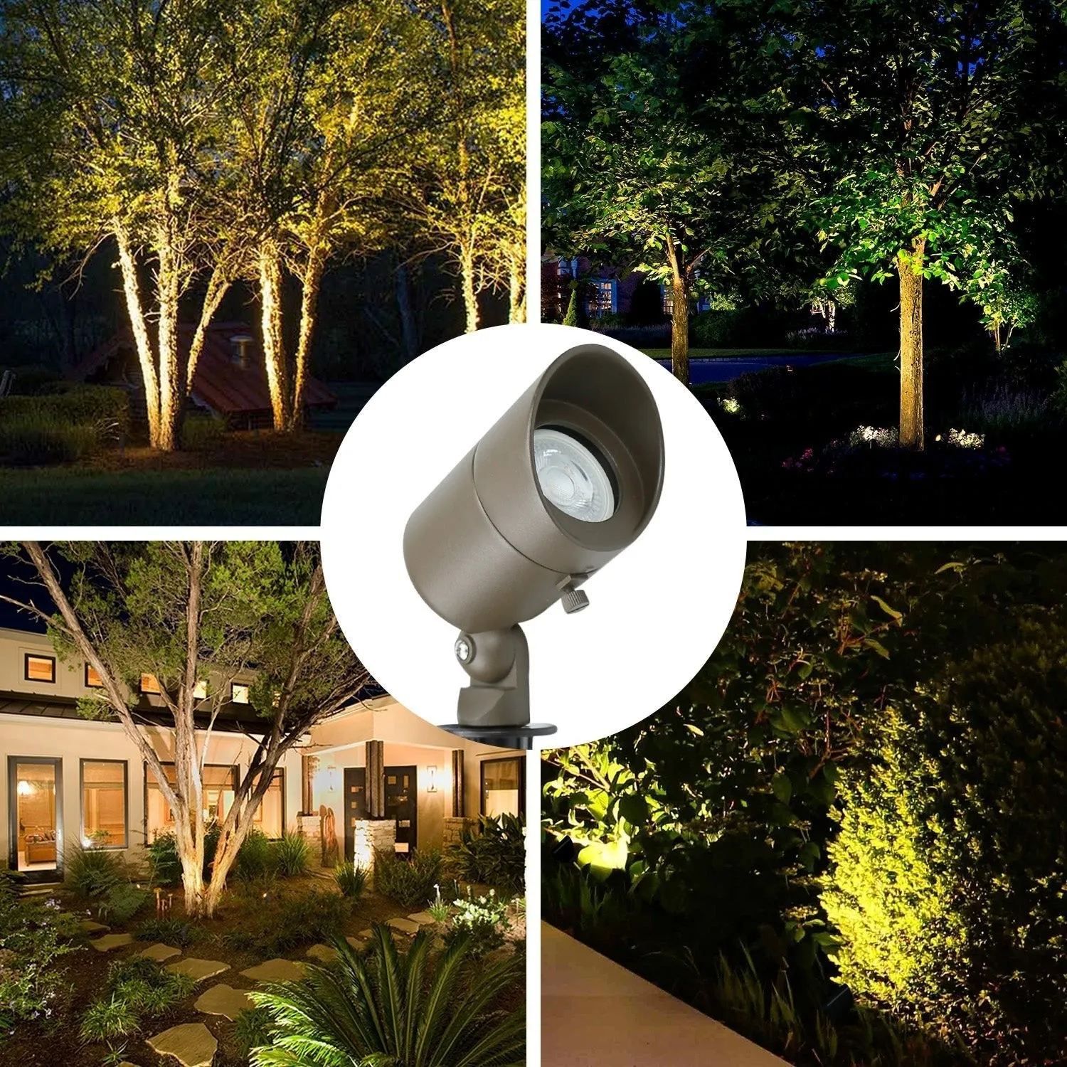 Lumina Lighting® 4W Low Voltage LED Spotlight | 12V ReplaceableLED Bulb Included  (Bronze, 2-Pack)