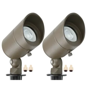 Lumina Lighting® 4W Low Voltage LED Spotlight | 12V ReplaceableLED Bulb Included  (Bronze, 2-Pack)