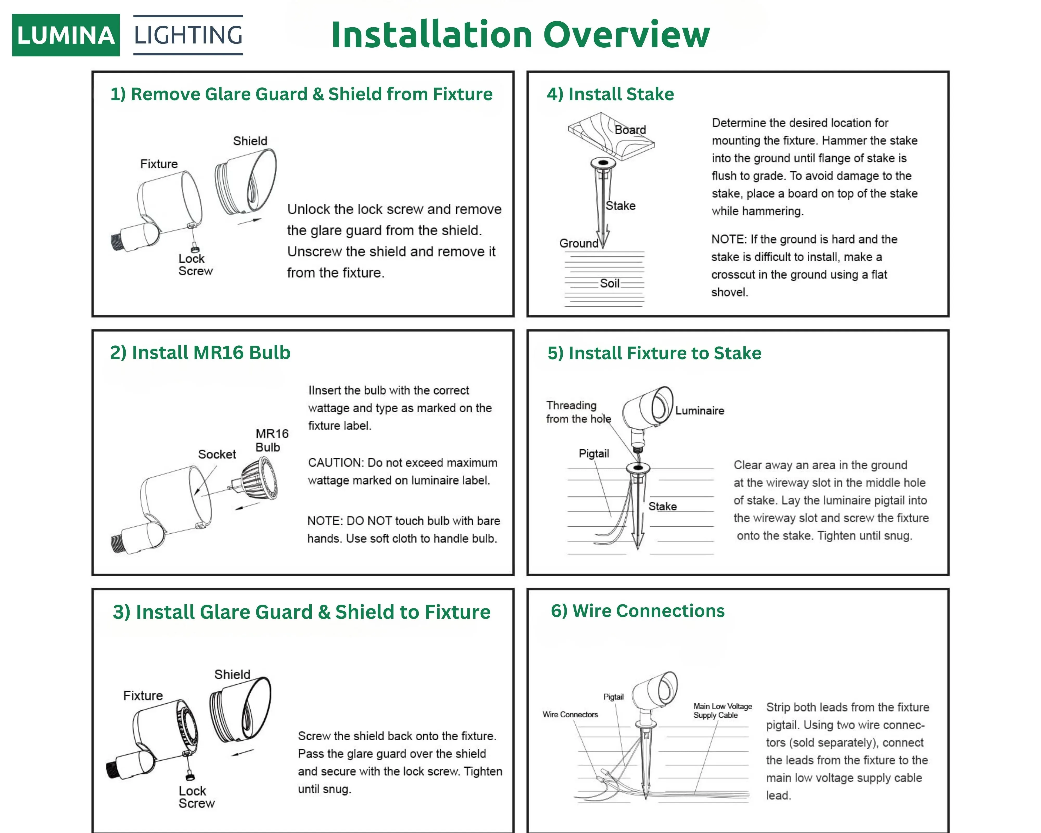 Lumina Lighting® 4W Low Voltage LED Spotlight | 12V ReplaceableLED Bulb Included  (Bronze, 2-Pack)