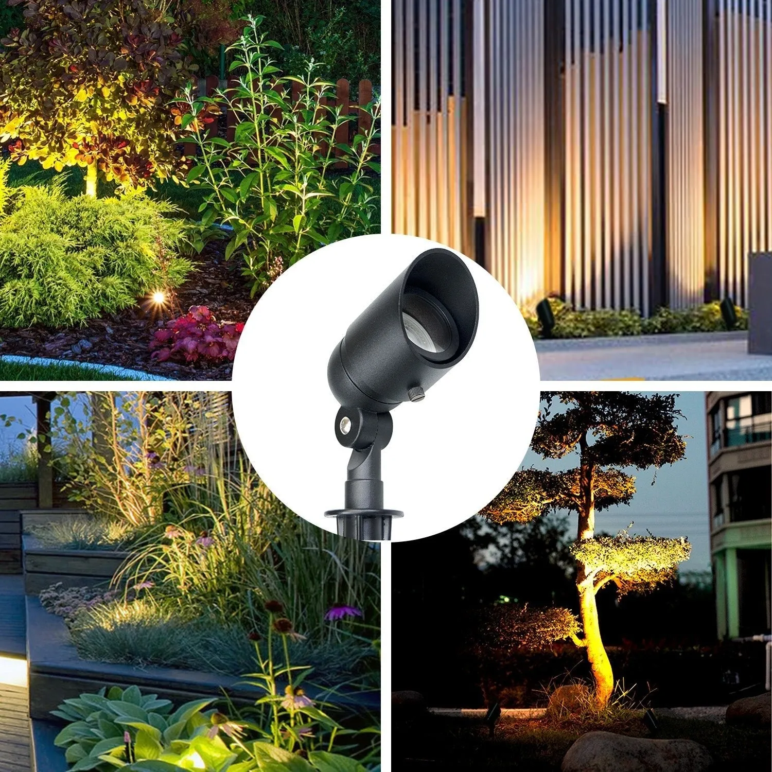 Lumina Lighting® 4W Low Voltage LED Spotlights 12V Replaceable LED Bulb Included (Black, 2-Pack)