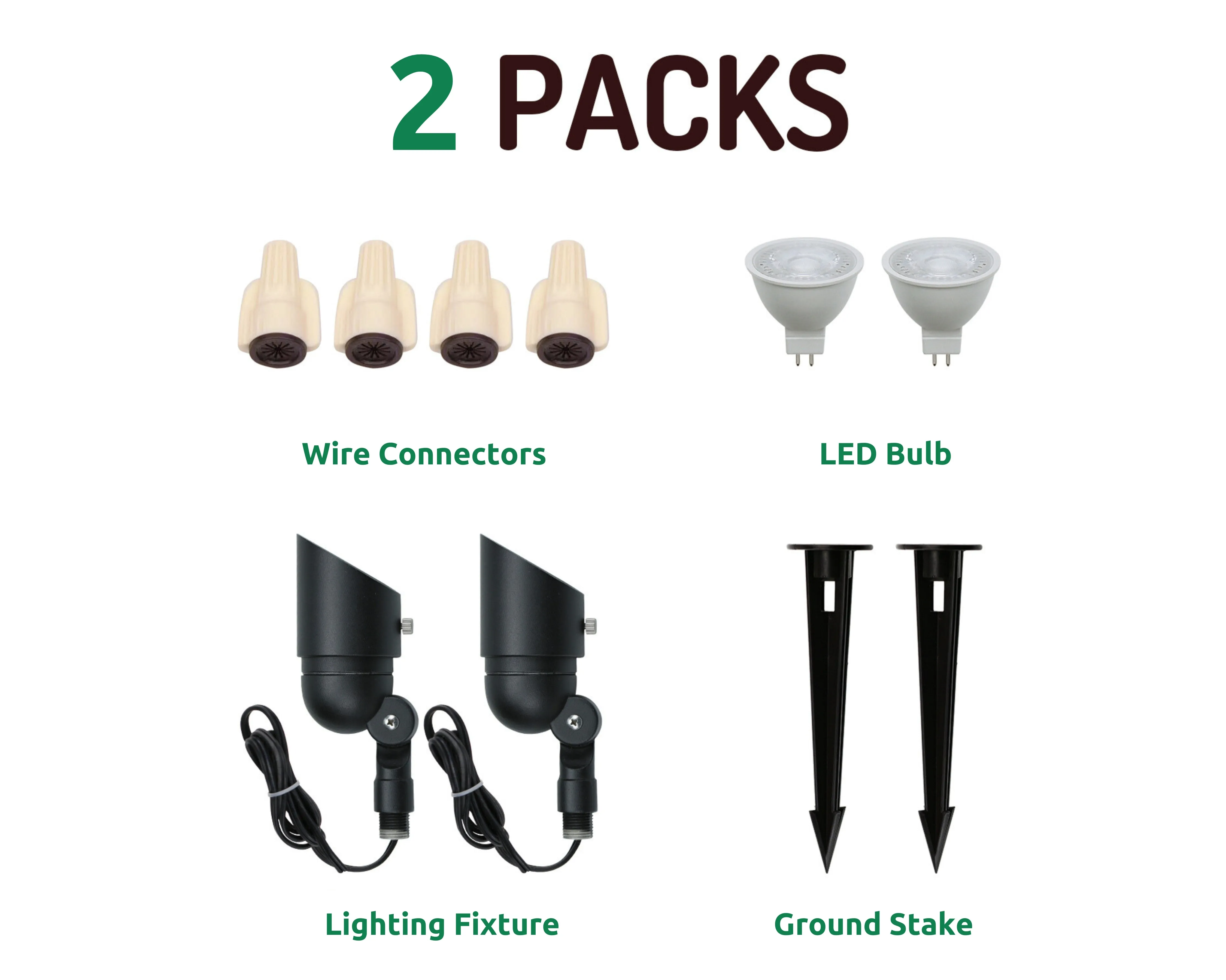 Lumina Lighting® 4W Low Voltage LED Spotlights 12V Replaceable LED Bulb Included (Black, 2-Pack)